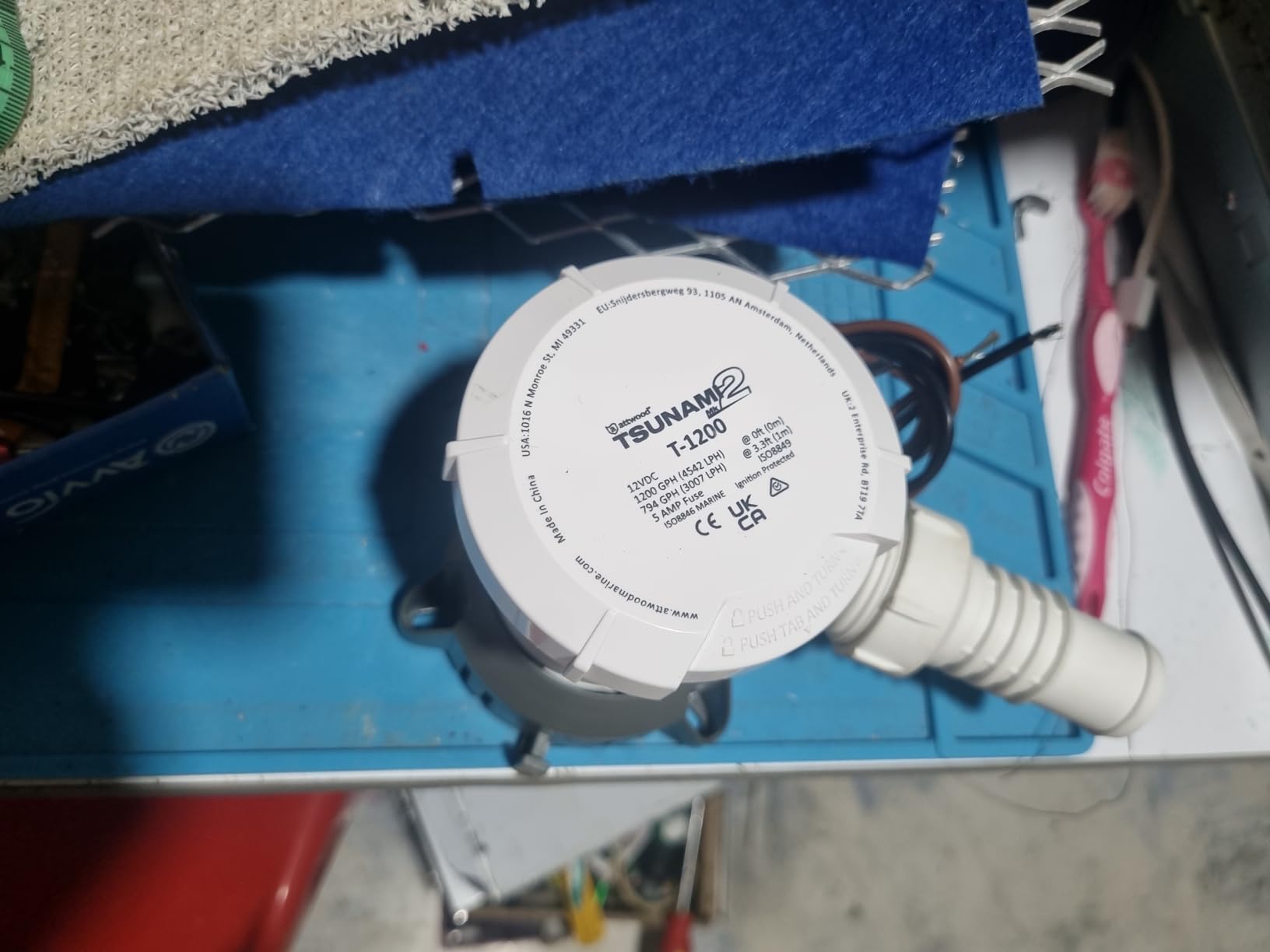 Attwood 5612-7 Tsunami Mk2 T1200 12V Manual Bilge Pump 1200 GPH with Fittings customer photo 1