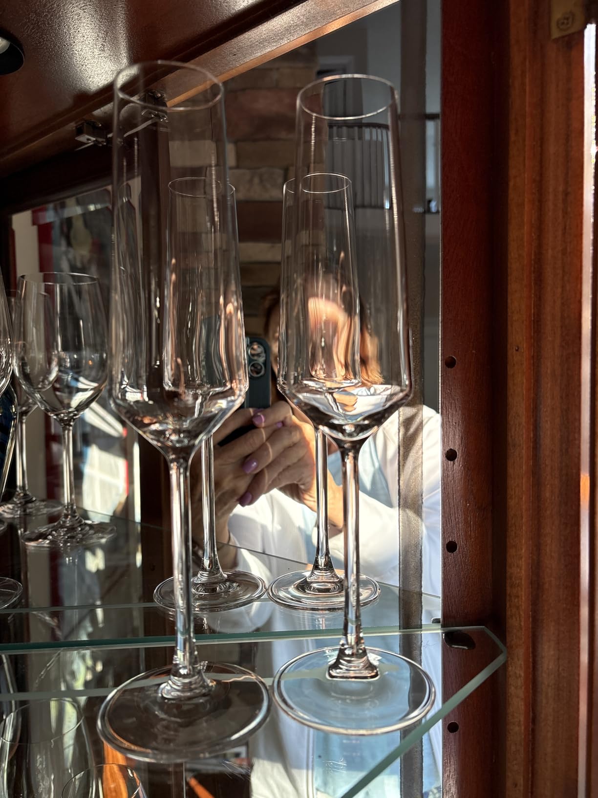 BACLIFE Champagne Flutes - Hand Blown Elegant Champagne Glasses Set of 6 - Unique Gift for Father's Day, Birthday, Wedding - Ideal for Wine Tasting, Daily Use - 7.5 oz, Clear customer photo 1