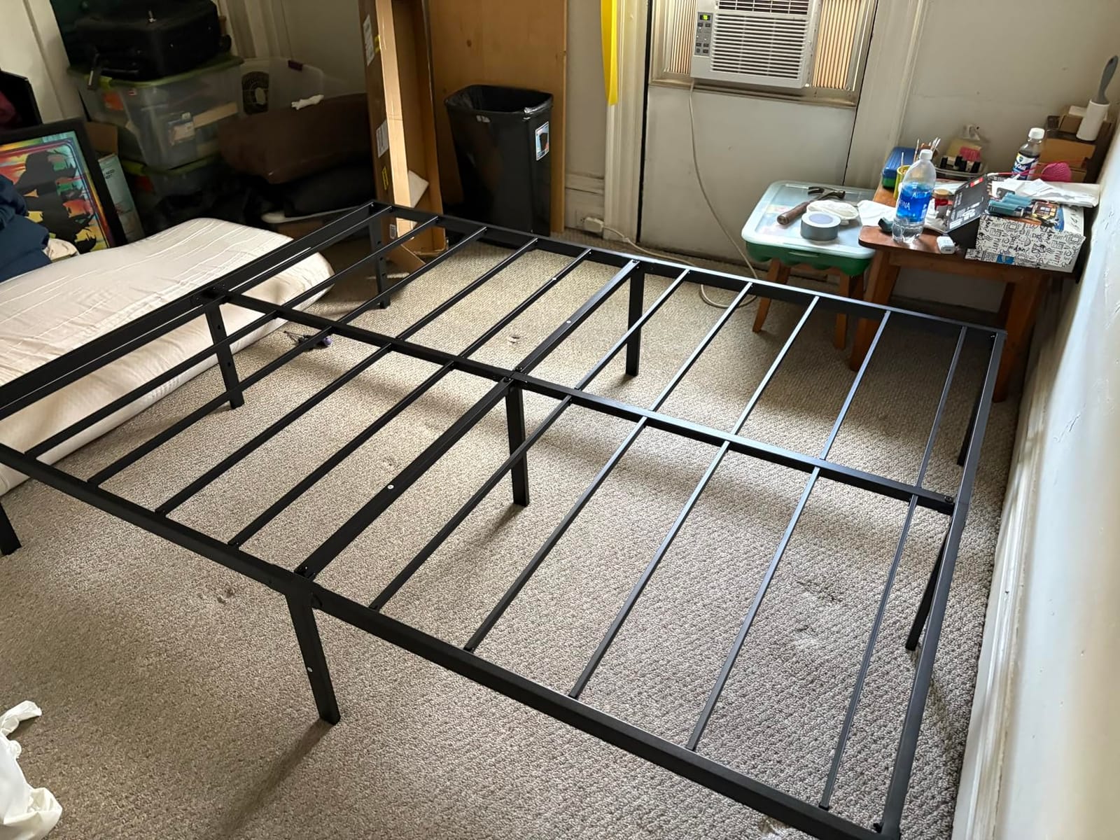 Upcanso 16 Inch Queen Bed Frame No Box Spring Required Metal Platform - Queen Size Bed Frames with 14 Inch Storage, 3,500 lbs Heavy Duty Steel Slats Support, Easy Assembly Mattress Foundation customer photo 1