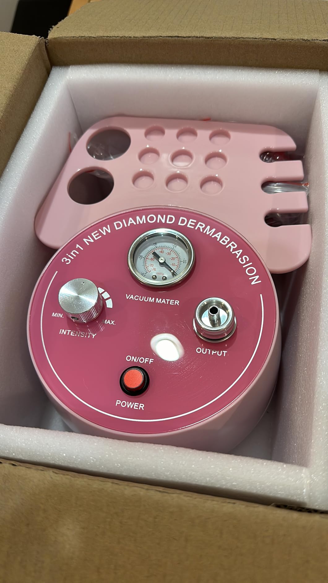 Diamond Microdermabrasion Machine Professional Plus, 3 in 1 Pink Diamond Dermabrasion Facial Beauty Equipment Skin Care for Vacuum Blackhead Removal & Spray, Suction Power 0-70 cmHg customer photo 2