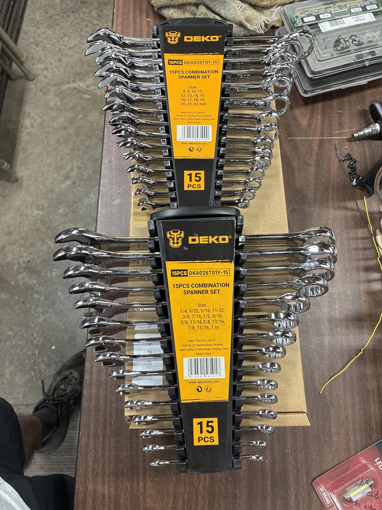 DEKOPRO Combination Wrench Set, SAE&Metric, 30-piece, 1/4'' to 1'' & 8-22mm, 12-Point, Chrome Vanadium Steel, with Plastic Tray customer photo 1