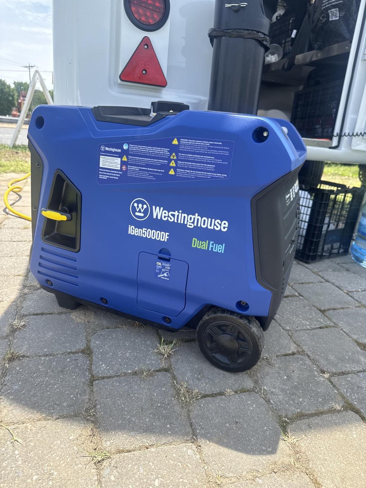 Westinghouse 5000 Peak Watt Super Quiet Dual Fuel Portable Inverter Generator, Remote Electric Start, Gas & Propane Powered, RV Ready 30A Outlet, Parallel Capable, Blue/Black customer photo 1