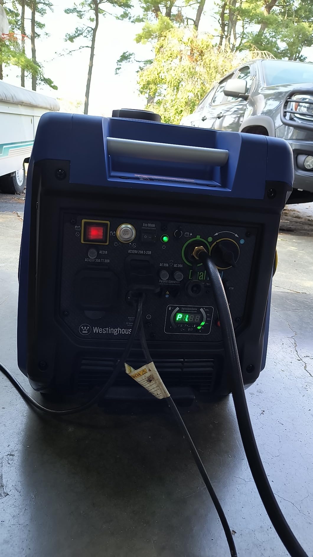 Westinghouse 5000 Peak Watt Super Quiet Dual Fuel Portable Inverter Generator, Remote Electric Start, Gas & Propane Powered, RV Ready 30A Outlet, Parallel Capable, Blue/Black customer photo 2