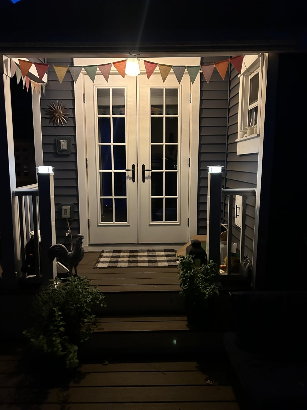Dynaming 4x4 Solar Post Cap Lights Outdoor with 2 Color Modes, 6 Pack Upgrade Fence Post Solar Lights Black Shell for 4x4 Vinyl/Wooden Posts, Brightness LED Lighting Decor for Garden Deck Patio customer photo 1