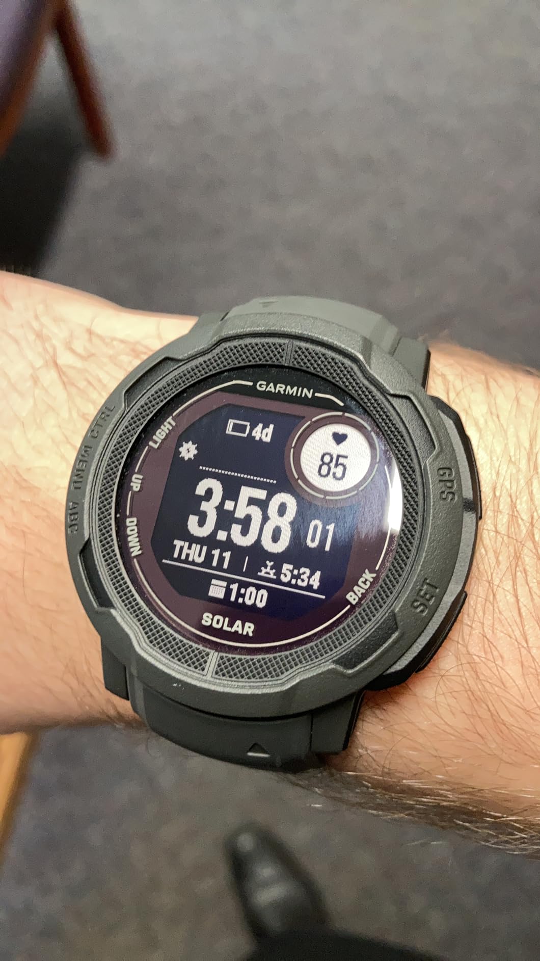 Garmin Instinct 2 Solar, Smaller-Sized Rugged Outdoor Watch with GPS, with Solar Charging Capabilities, Built for All Elements, Multi-GNSS Support, Tracback Routing and More, Graphite customer photo 2