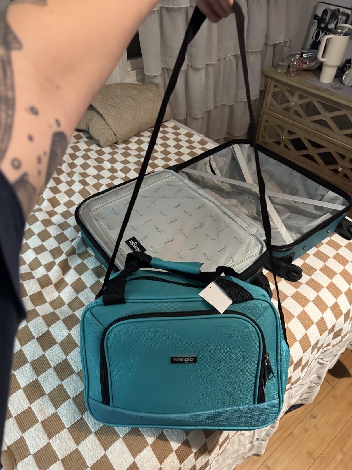 Smart Spinner Hardside Luggage, 2 Piece Set, Teal customer photo 1