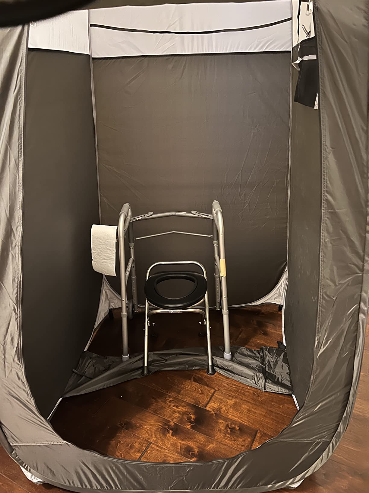 BLIKA Portable Toilet for Camping, 350LBS Stainless Steel Foldable Camp Travel Toilet with Soft Seat for Adults, 16.5-Inch Portable Toilet for Truckers, Camping, RV Travel, Road Trips, Outdoor Use customer photo 1