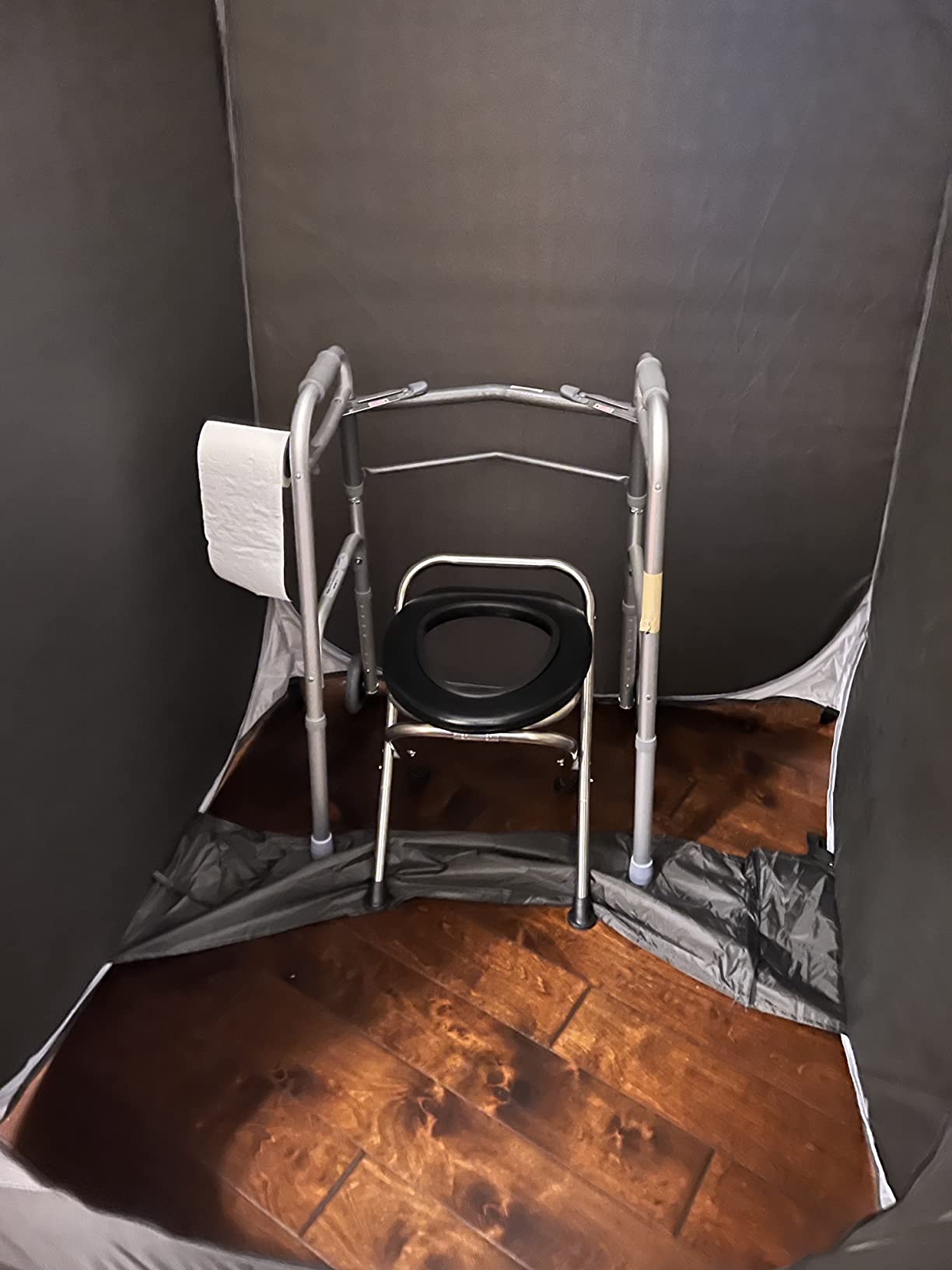 BLIKA Portable Toilet for Camping, 350LBS Stainless Steel Foldable Camp Travel Toilet with Soft Seat for Adults, 16.5-Inch Portable Toilet for Truckers, Camping, RV Travel, Road Trips, Outdoor Use customer photo 2