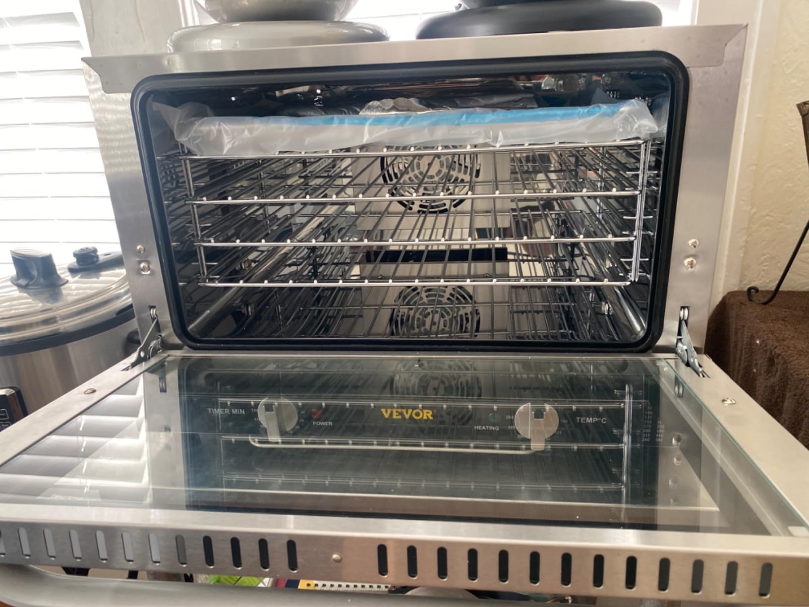 VEVOR Commercial Convection Oven, 47L/43Qt, Half-Size Conventional Oven Countertop, 1600W 4-Tier Toaster w/Front Glass Door, Electric Baking Oven w/Trays Wire Racks Clip Gloves, 120V | 1600W 4-Tier Countertop Electric Baking Machine, with Front Glass Door, Trays, Wire Racks, Clip Gloves, 120V, ETL Listed customer photo 2