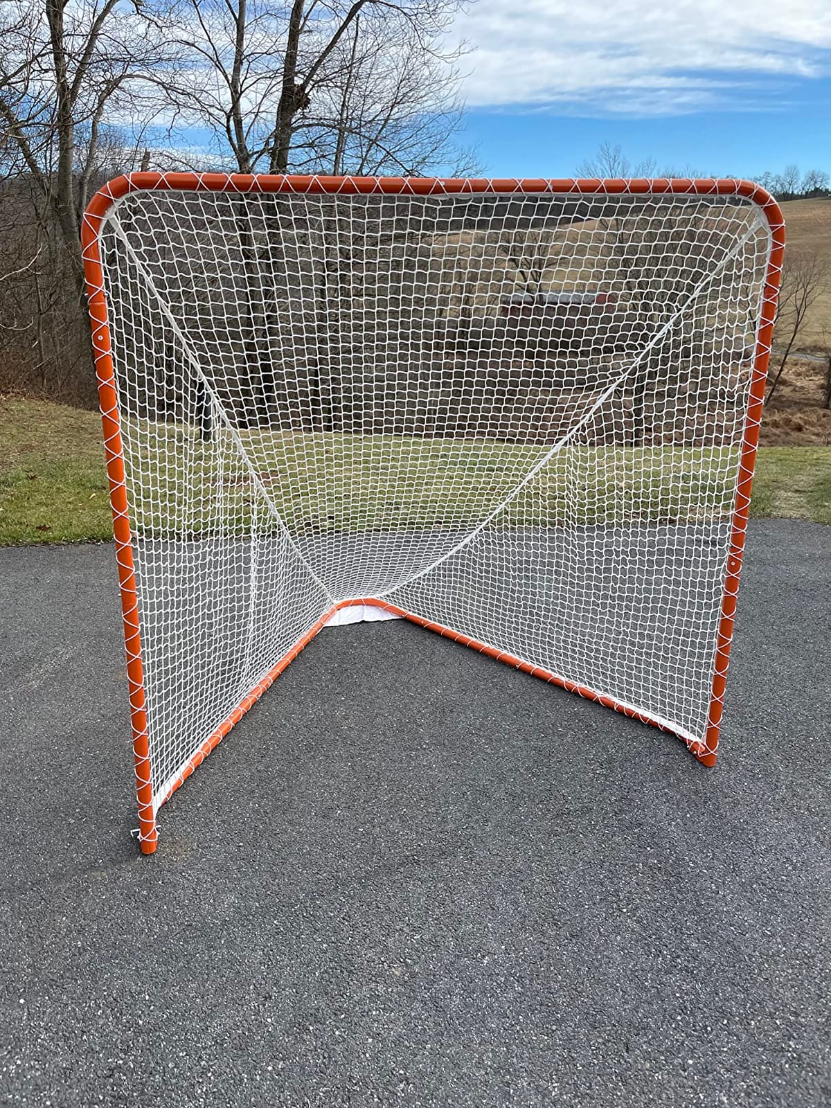Lacrosse Goal Net - 6' x 6' Regulation Portable Steel Frame for Backyard Training - Ideal for Kids & Adults Practice Accuracy customer photo 2