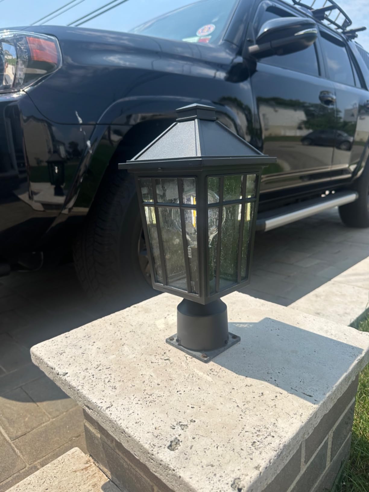 Darkaway Outdoor Post Lights Lamp Post Light Fixture, Waterproof Aluminum Housing with Glass, Fence Post Deck Lighting for Garden, Patio, Pathway (1 Pack, Black) customer photo 1