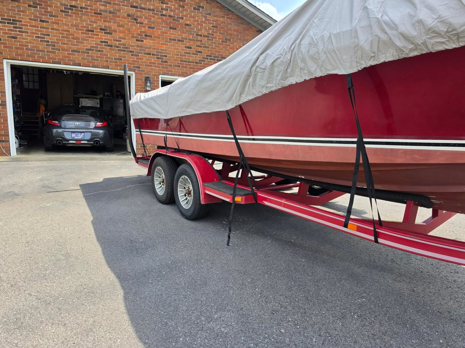 Waterproof 20-22FT Boat Cover, 1200D Heavy Duty Trailerable Cover | Marine Grade Oxford Fabric, UV & Tear Resistant, Double Stitching, Elastic Hem, Fits V-Hull/Ski Boat/Bass Boat/Fishing Boat customer photo 2