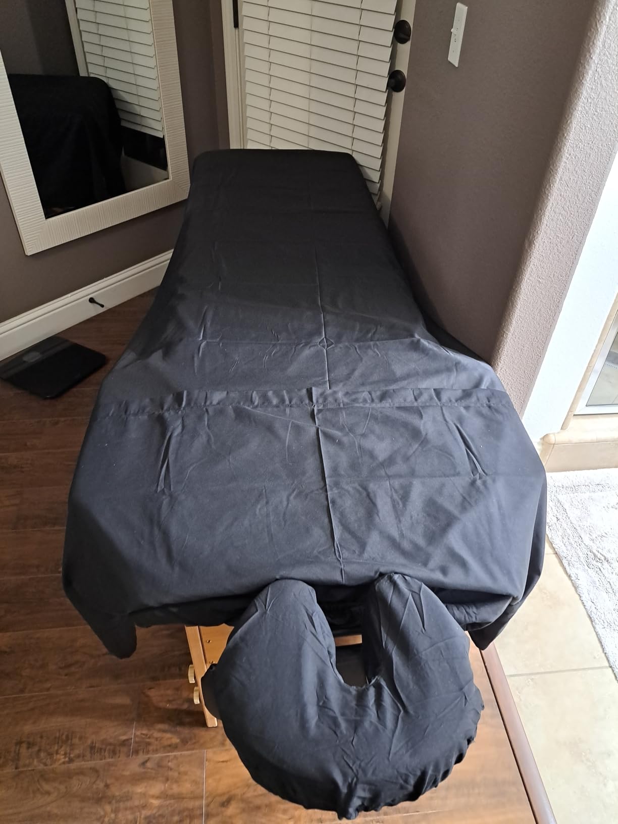 Yaheetech 84x24in Portable Massage Table, Folding Salon Lash Bed, Lavender | Beechwood legs, foam padding give sturdy, comfy support; height adjusts, folds to a carry case; lavender finish for lash pros customer photo 2
