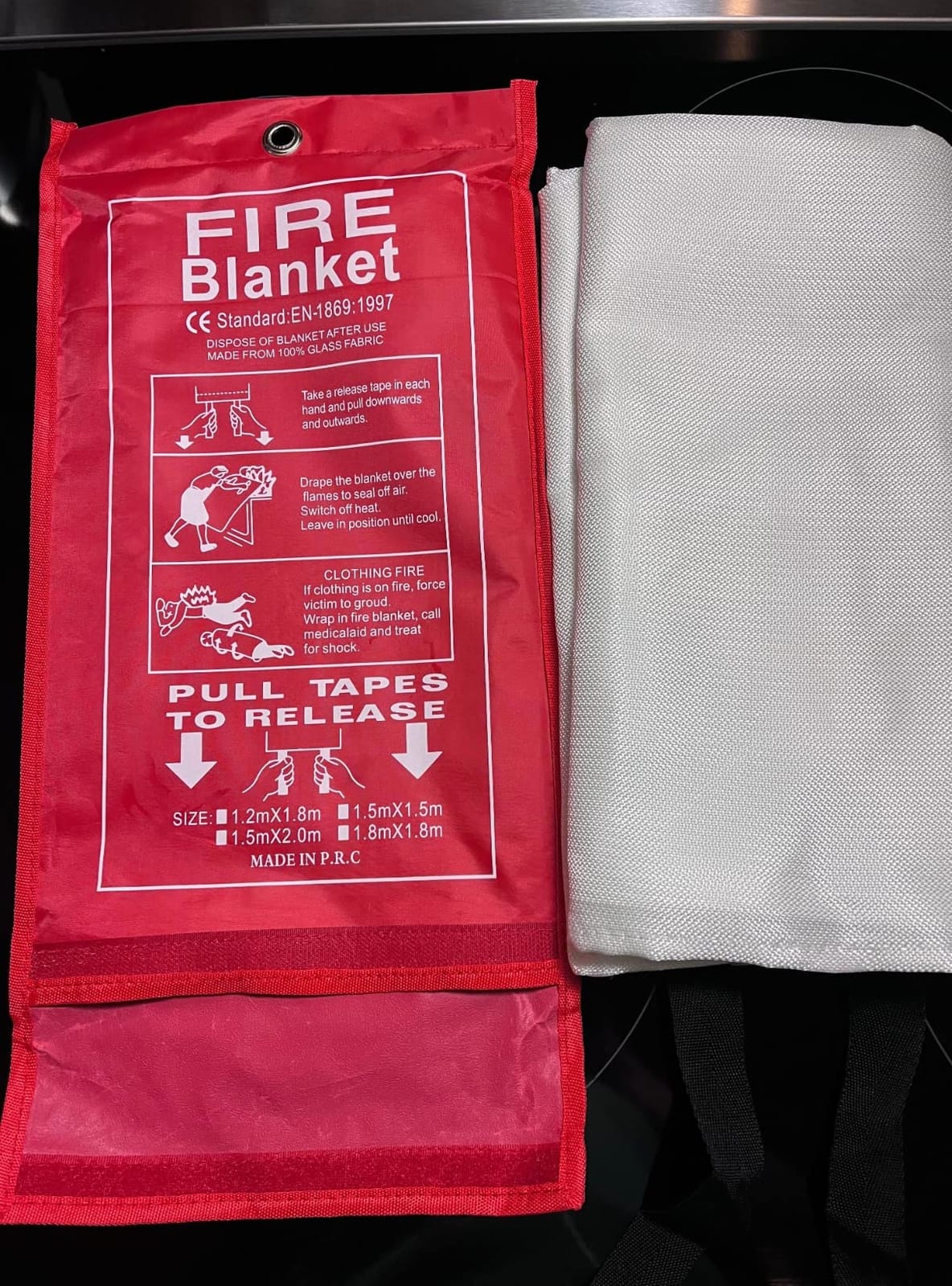 FLASLD Large Fire Blanket for Home and Kitchen, 6 ft x 8 ft Fiberglass Welding Blanket Emergency for People, Flame Retardant Protection and Heat Insulation customer photo 2