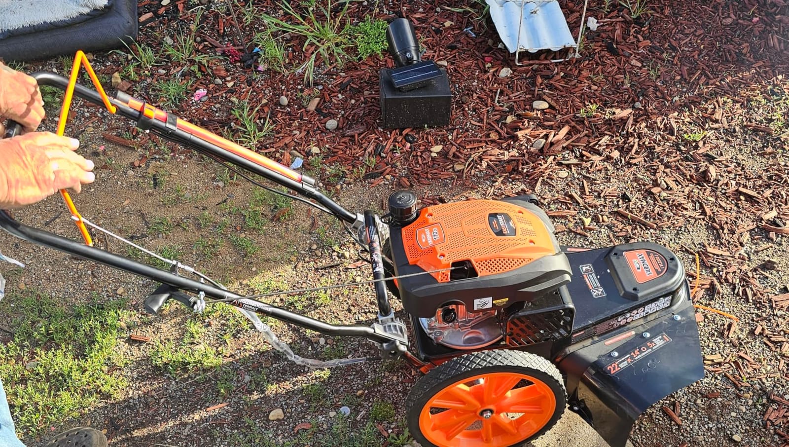 YARDMAX YL2250 22 in. 170cc Gas Walk Behind String Trimmer Mower, Orange customer photo 1