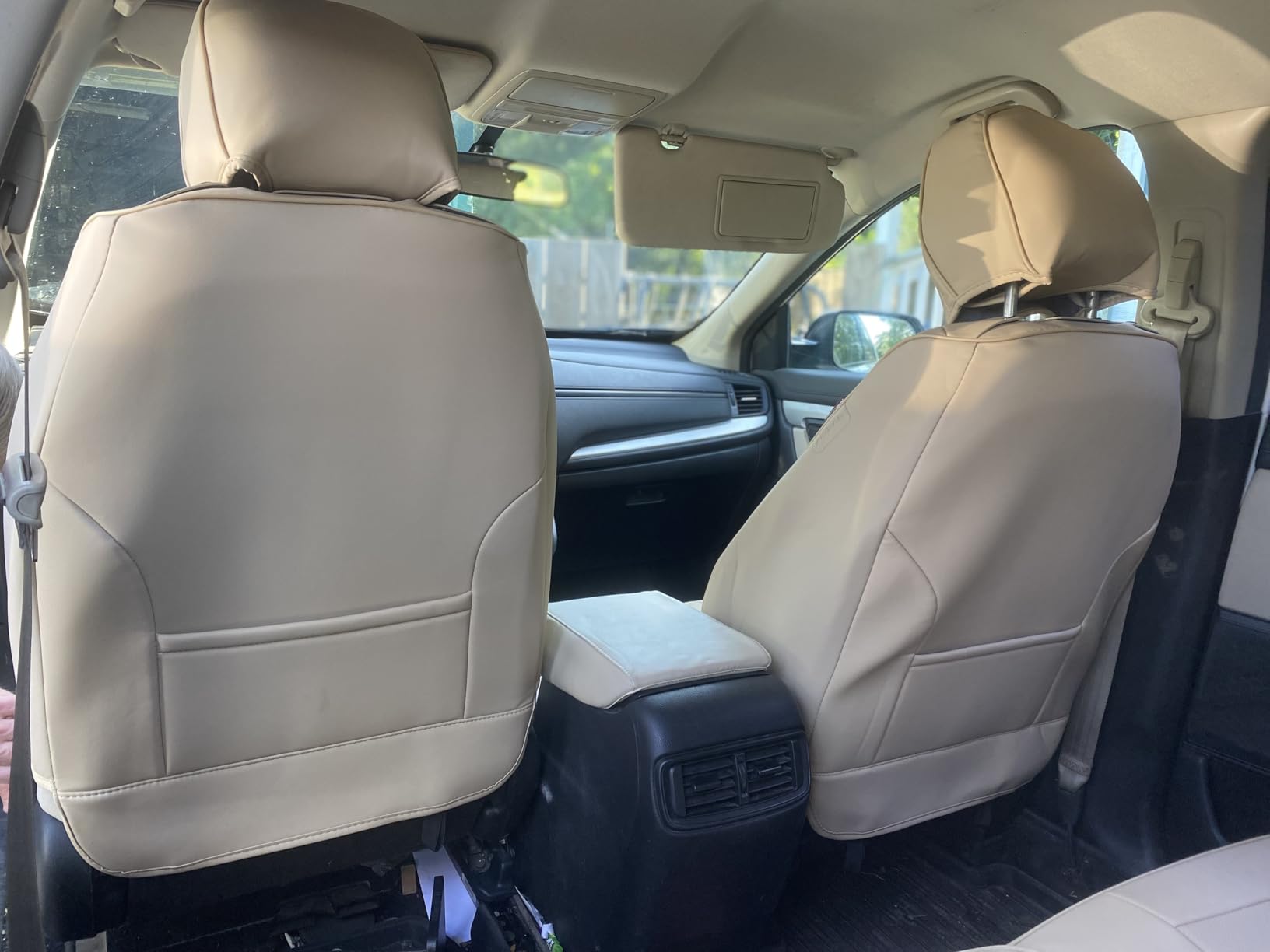 Coverado Seat Covers Full Set, Black Seat Covers for Cars 5 Seats, Waterproof Nappa Leather Car Seat Cushion, Front and Rear Universal Fit customer photo 2