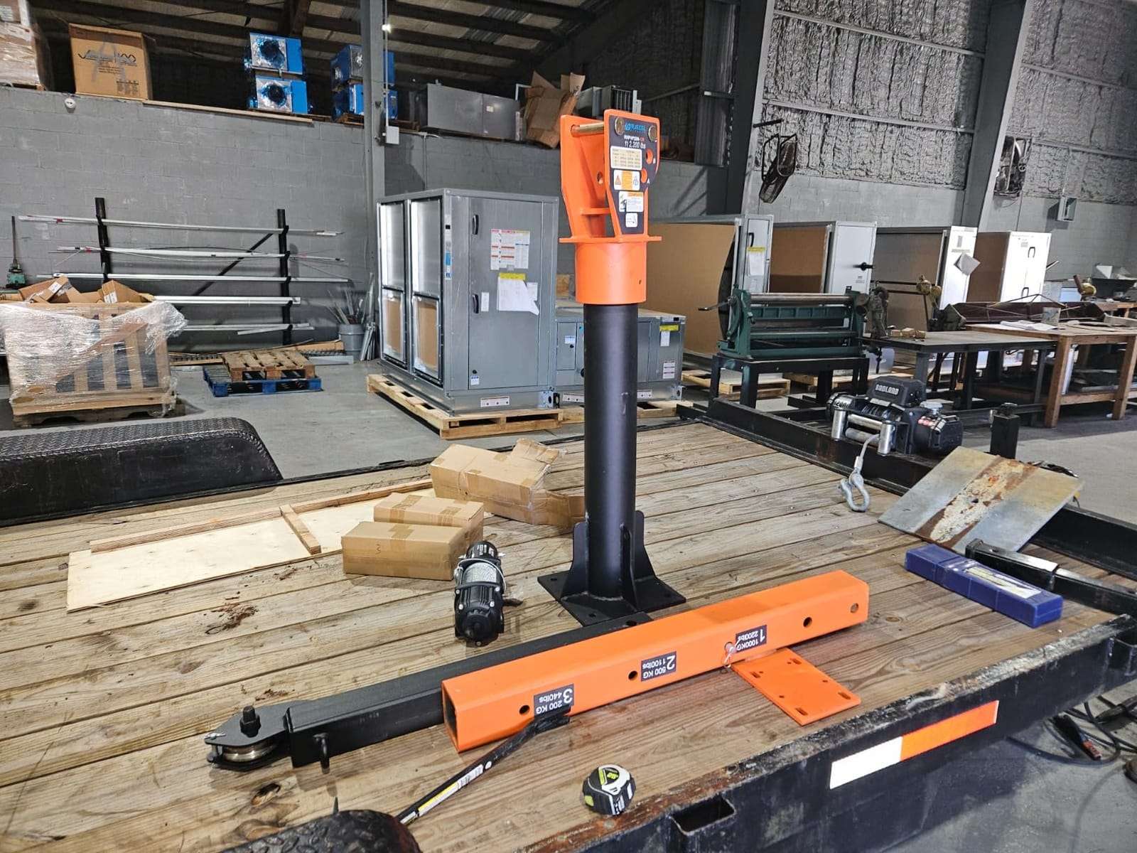 RUGCEL WINCH New 2200lb Folding Truck-Mounted Crane, with Electric Winch 5000 lb 12V, Painted Steel Pickup Truck Jib Cranes 360 Swivel customer photo 1