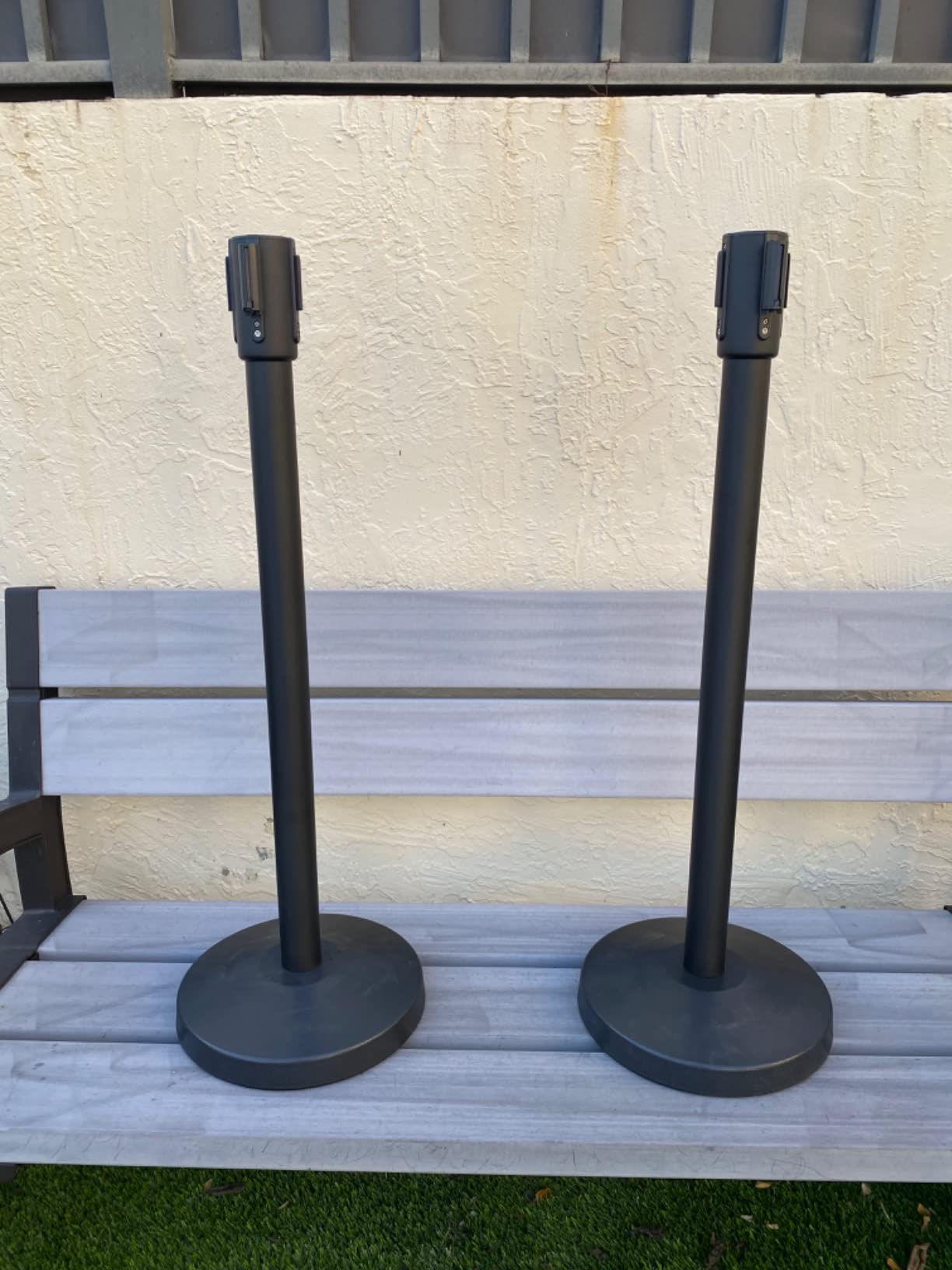 Amazon Basics Premium Crowd Control Stanchions with 6.5 ft Retractable Belt, Easy Assembly, Sturdy, Black, Pack of 2 customer photo 1