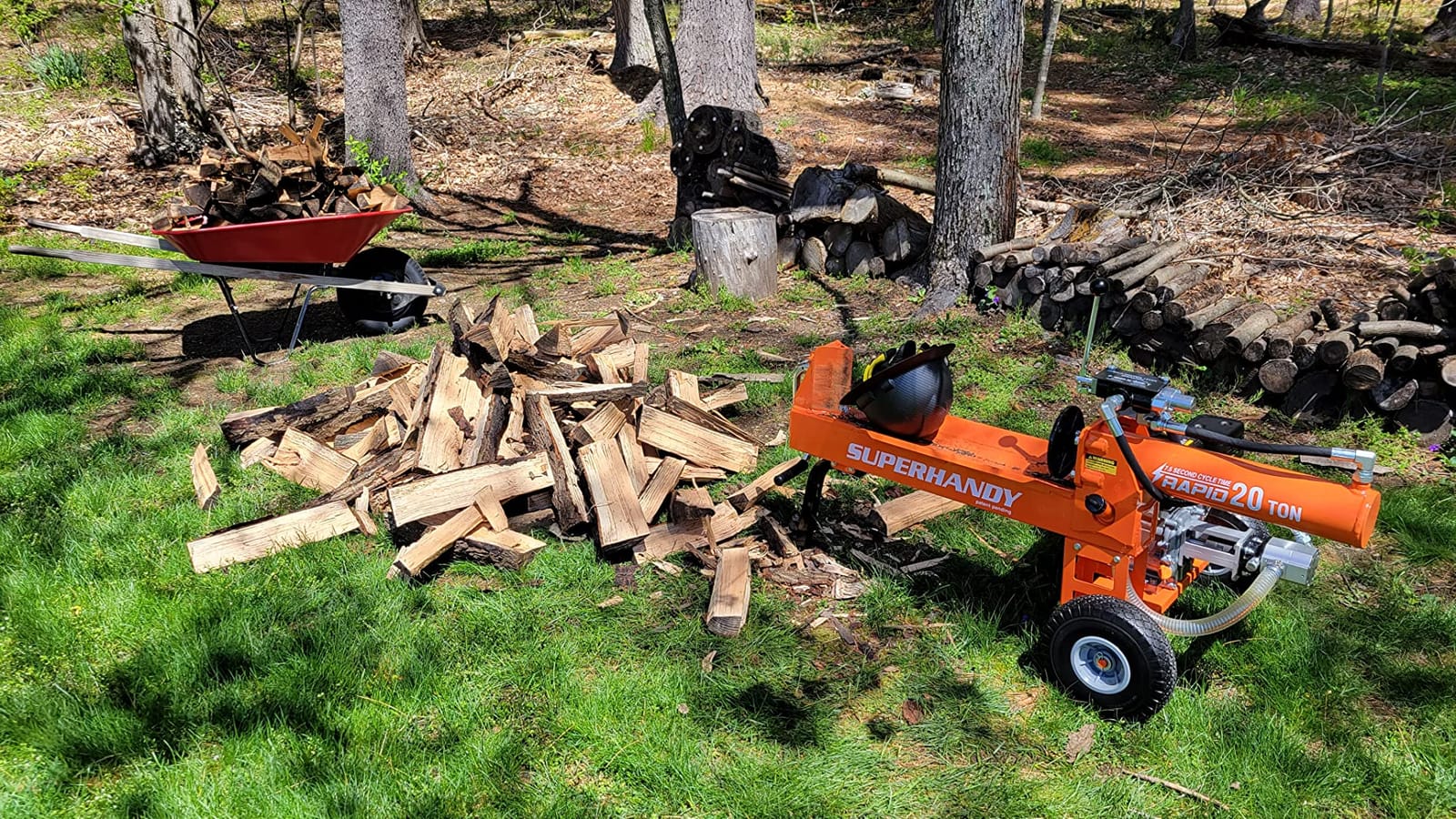 SuperHandy Hydraulic Log Splitter, 20 Ton, Firewood Wood Splitter | Hydraulic splitter for firewood, cabins and seasonal wood prep; built for rated specs and capacity customer photo 2