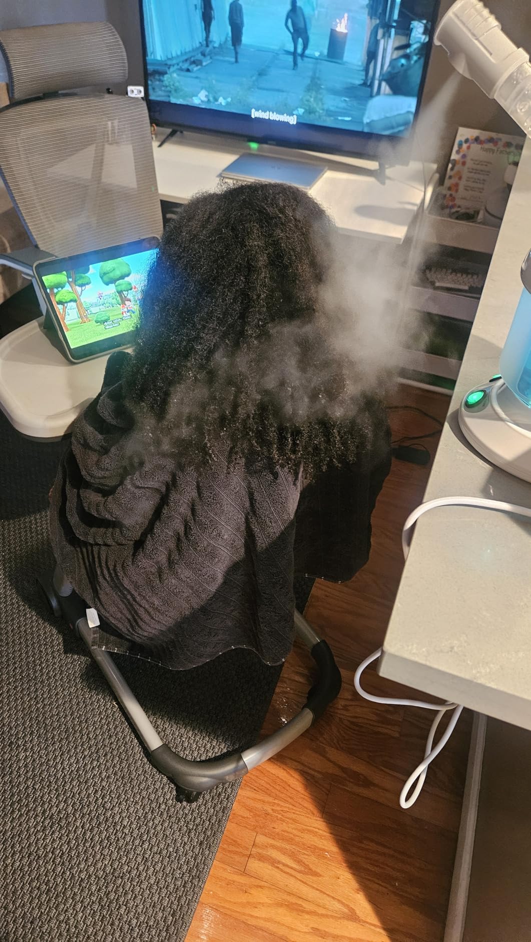 Facial Steamer - Ozone Steamer with 360 Rotatable Arm - 40 Min Steam Time - Humidifier - Unclogs Pores - Blackheads - Portable Facial Steamer for Personal Care Use at Home or Salon,White customer photo 1