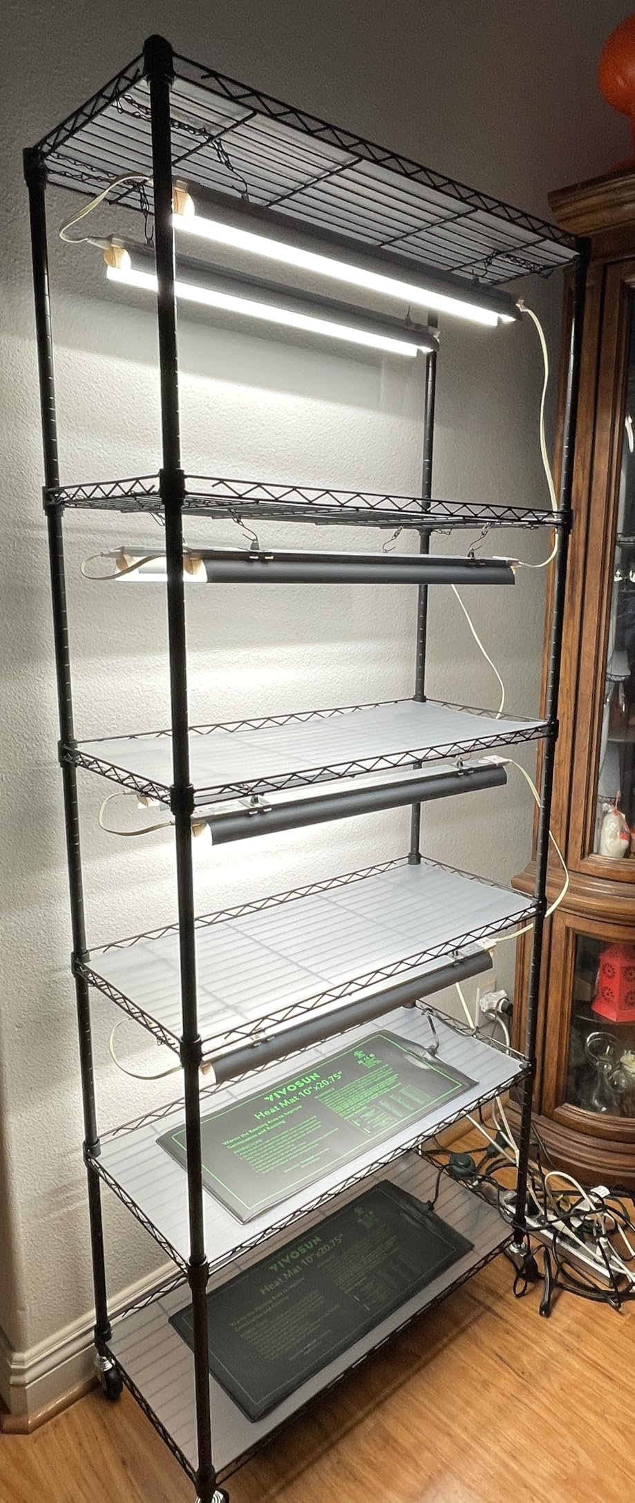 Bstrip DIY Plant Shelf with Grow Light, Adjustable, 29.5x13.8x70.9in | DIY Grow Light Shelf, Indoor Plant Stand, 8-Pack Full Spectrum Plant Lights, 192W Total, Ideal for Seed Starting customer photo 1