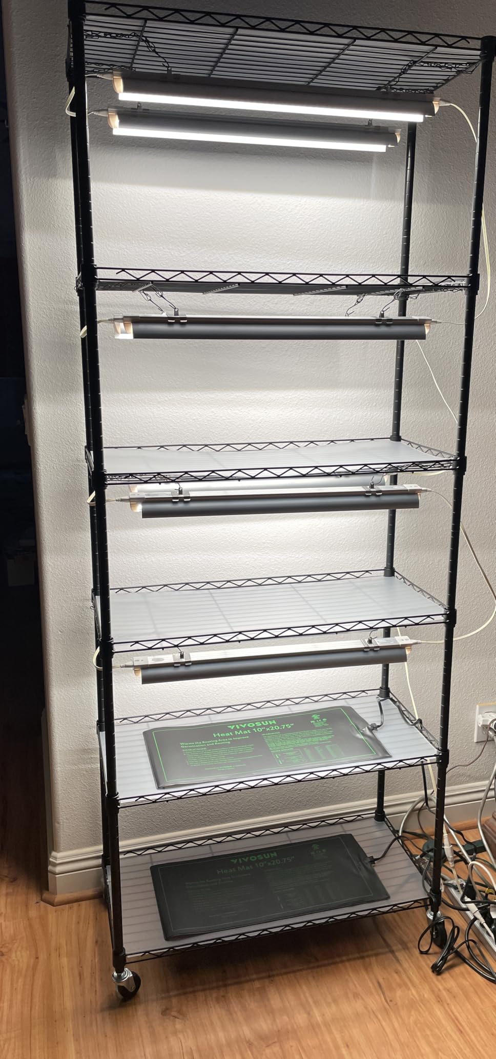 Bstrip DIY Plant Shelf with Grow Light, Adjustable, 29.5x13.8x70.9in | DIY Grow Light Shelf, Indoor Plant Stand, 8-Pack Full Spectrum Plant Lights, 192W Total, Ideal for Seed Starting customer photo 2