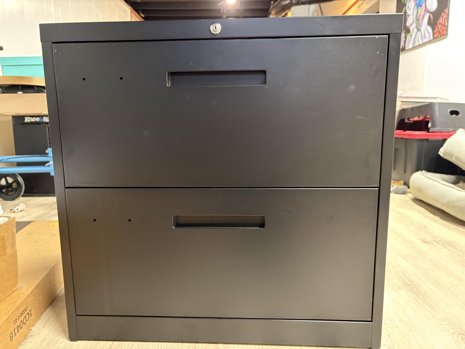 Metal Lateral File Cabinets with Lock, 2 Drawer Steel Wide Filing Organization Storage Cabinets, Home Office Furniture for Hanging Files Letter/Legal/F4/A4 Size (Black-2 Drawer) customer photo 2