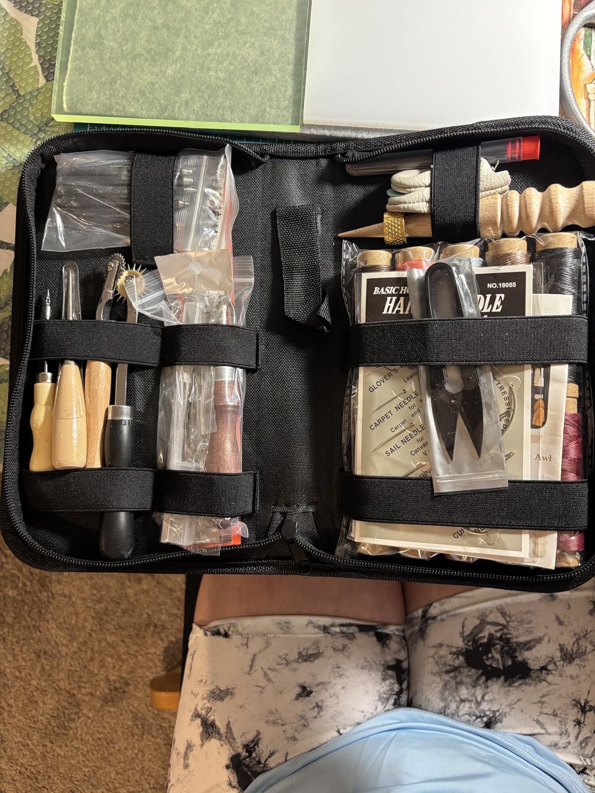Leather Working Tools for Beginners: Professional Leather Craft Kit with Waxed Thread Groover Awl Stitching Punch for Leathercraft Adults Gifts customer photo 2