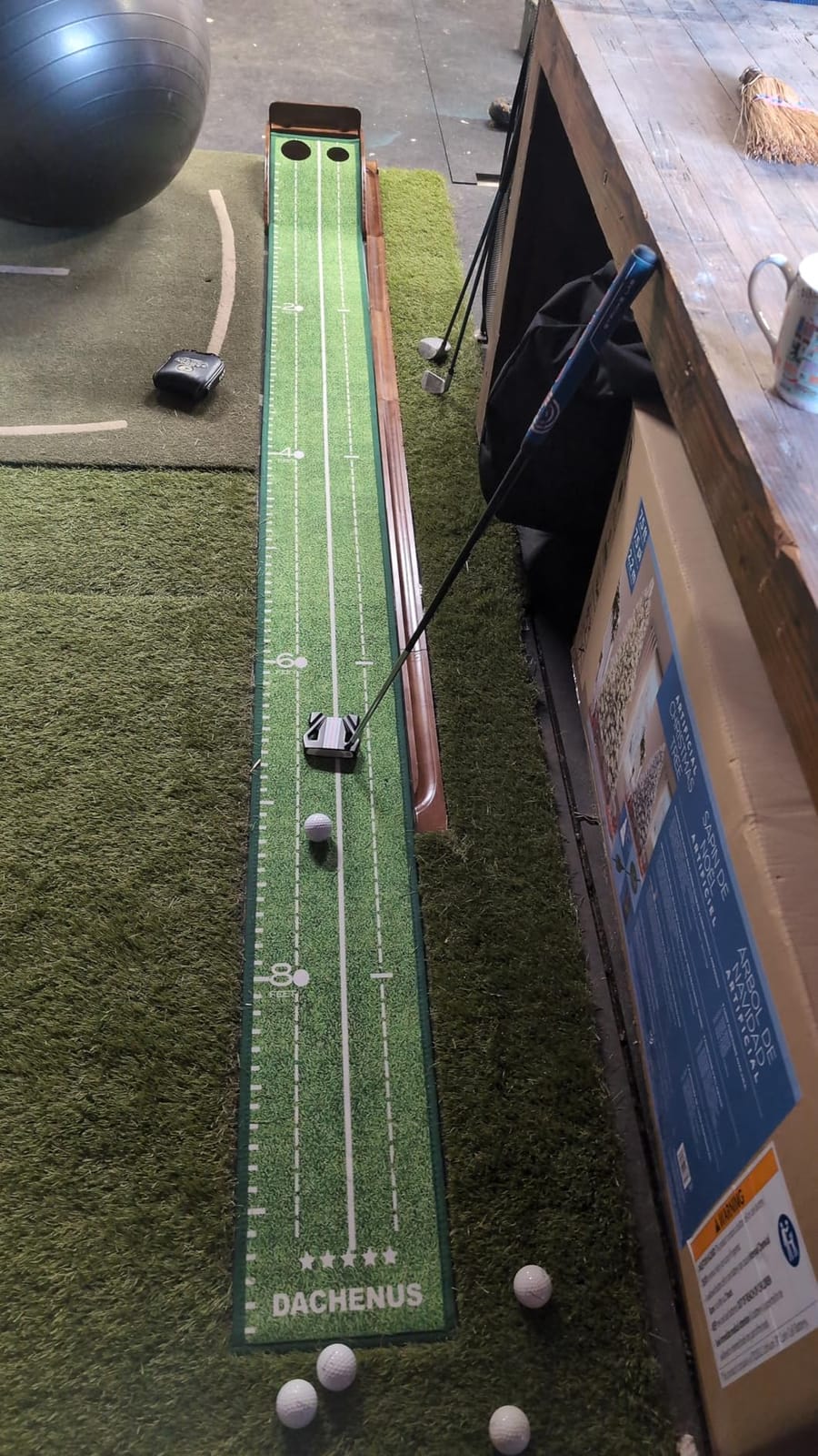Dachenus Putting Green Indoor Mat Outdoor Golf Putting Mat with Automatic Ball Return customer photo 2