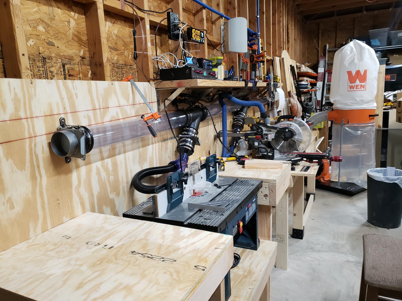 WEN DC1300 1,300 CFM 14-Amp 5-Micron Woodworking Dust Collector with 50-Gallon Collection Bag and Mobile Base customer photo 1