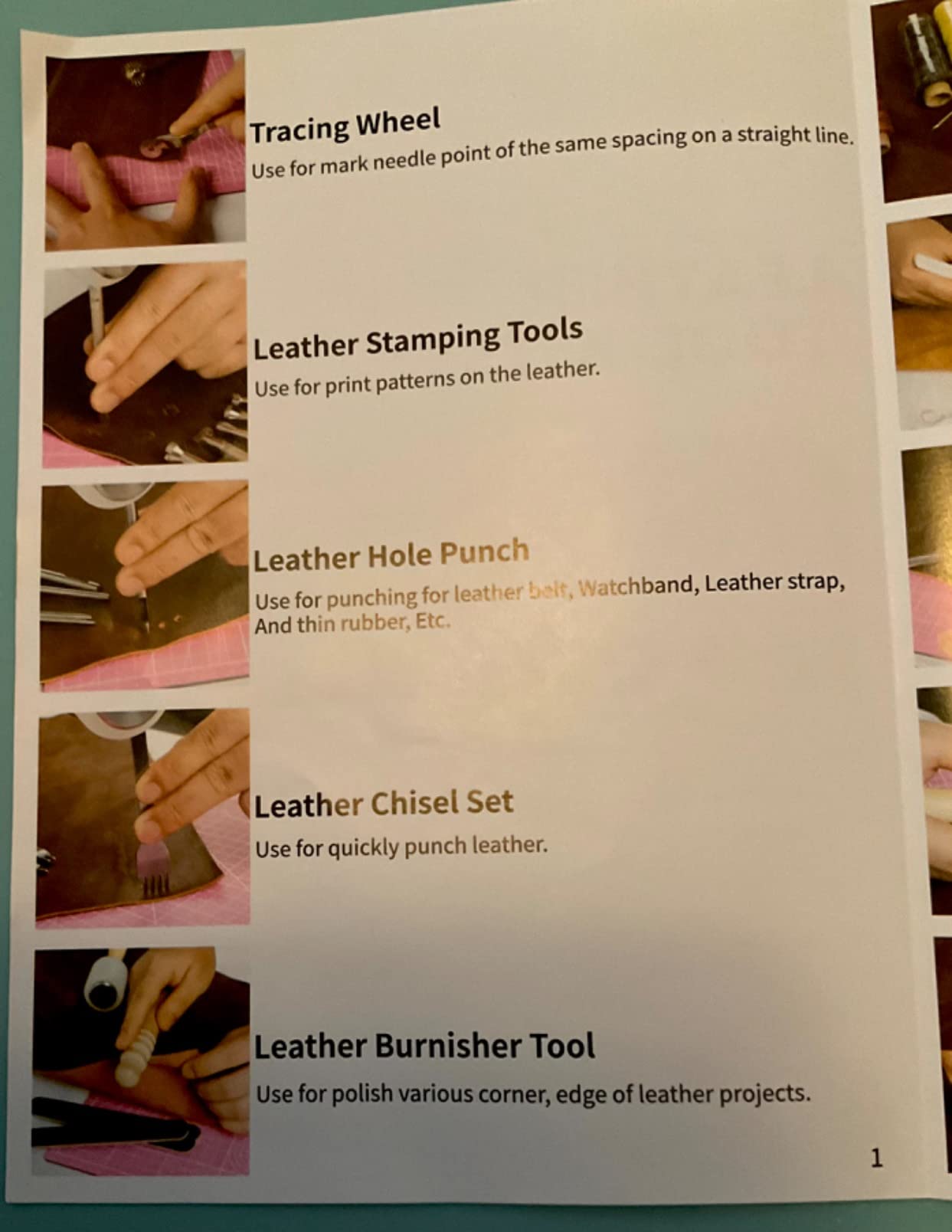FifthQuarter Leather Tooling Kit: 458 Pcs Essential Leather Working Tools and Supplies for Starter with Guide Craft Tool Kits with Organizer customer photo 2