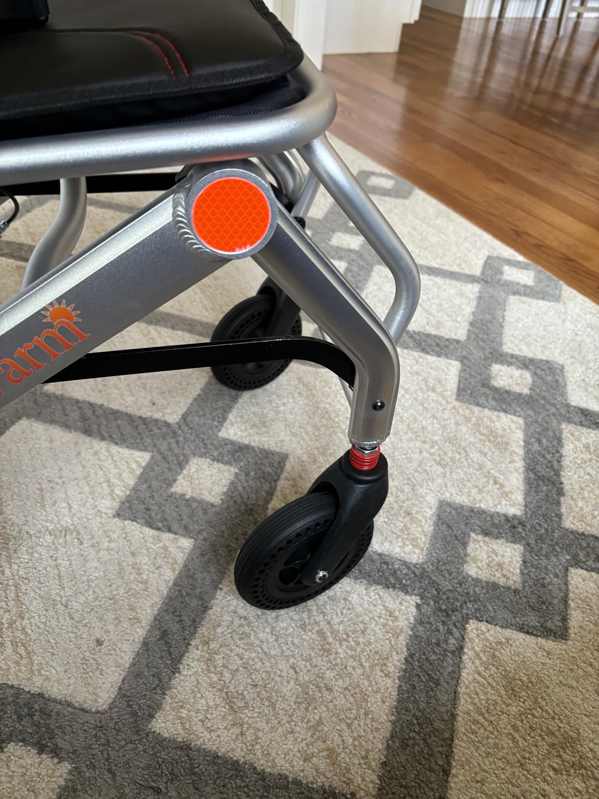 Medwarm Portable Aluminum Transport Wheelchair with Handbrake, 11