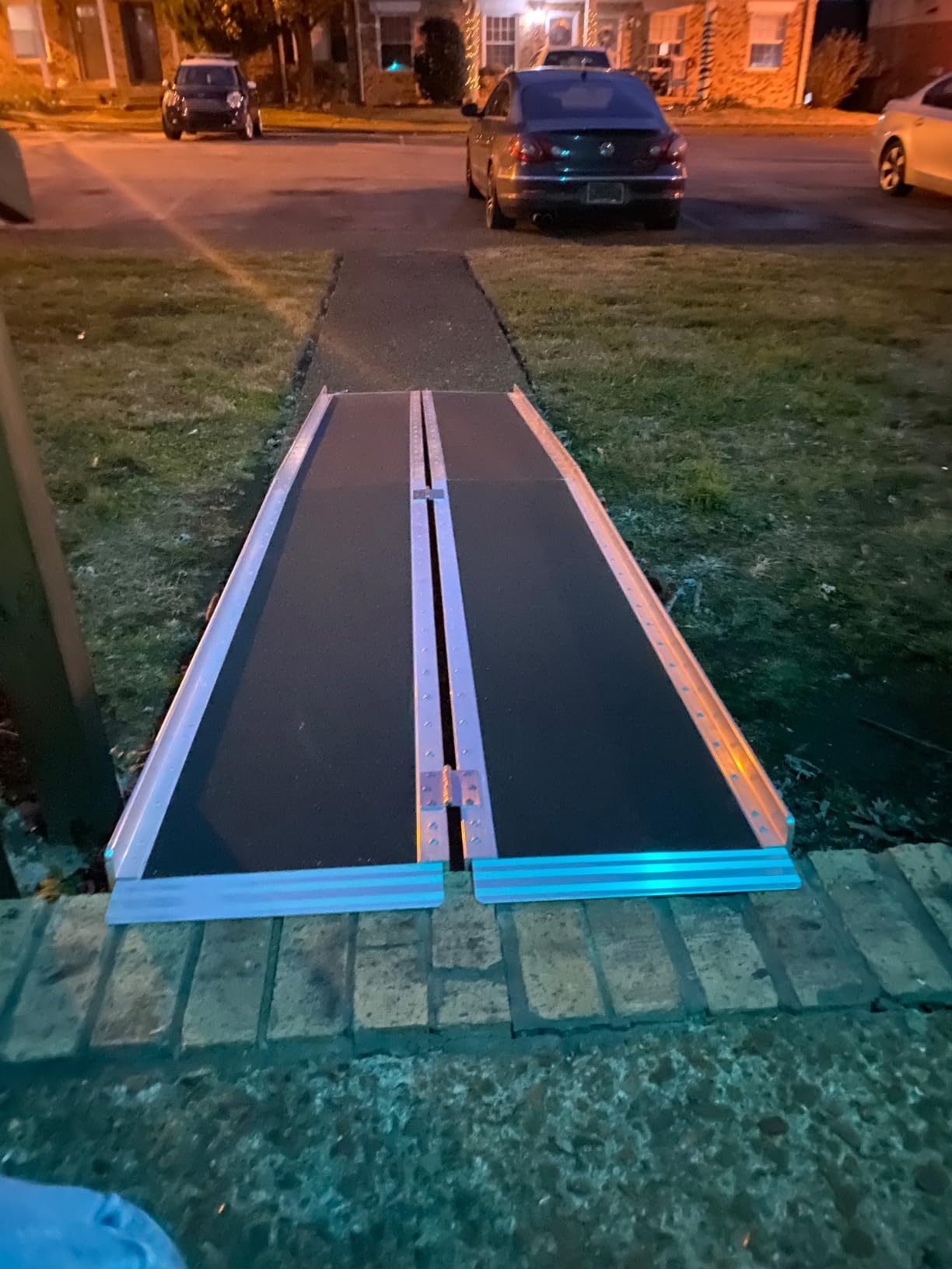 8FT Wheelchair Ramp with Support Legs, Portable Ramps for Home Steps | 800lbs Load-Bearing, Non-Slip, Aluminum, Foldable, Tool-Free Assembly, Easy to store and carry, for Scooters, Stairs, Entry customer photo 1