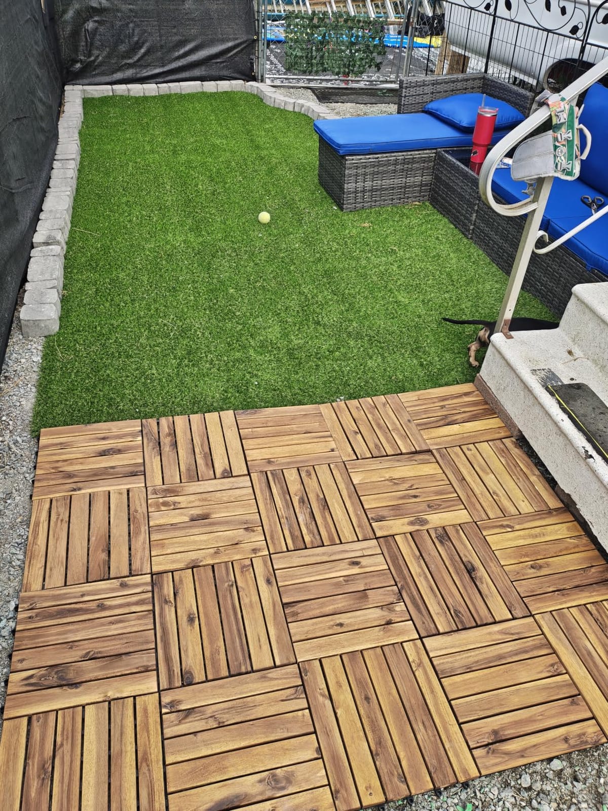 Heyroll Artificial Turf Grass Indoor Outdoor 10 ft x 20 ft, 0.8 inch Realistic Synthetic Fake Grass, Artificial Lawn Rug Dog Pets Mat, Turf Carpet for Patio Landscape Backyard, Custom Size customer photo 2