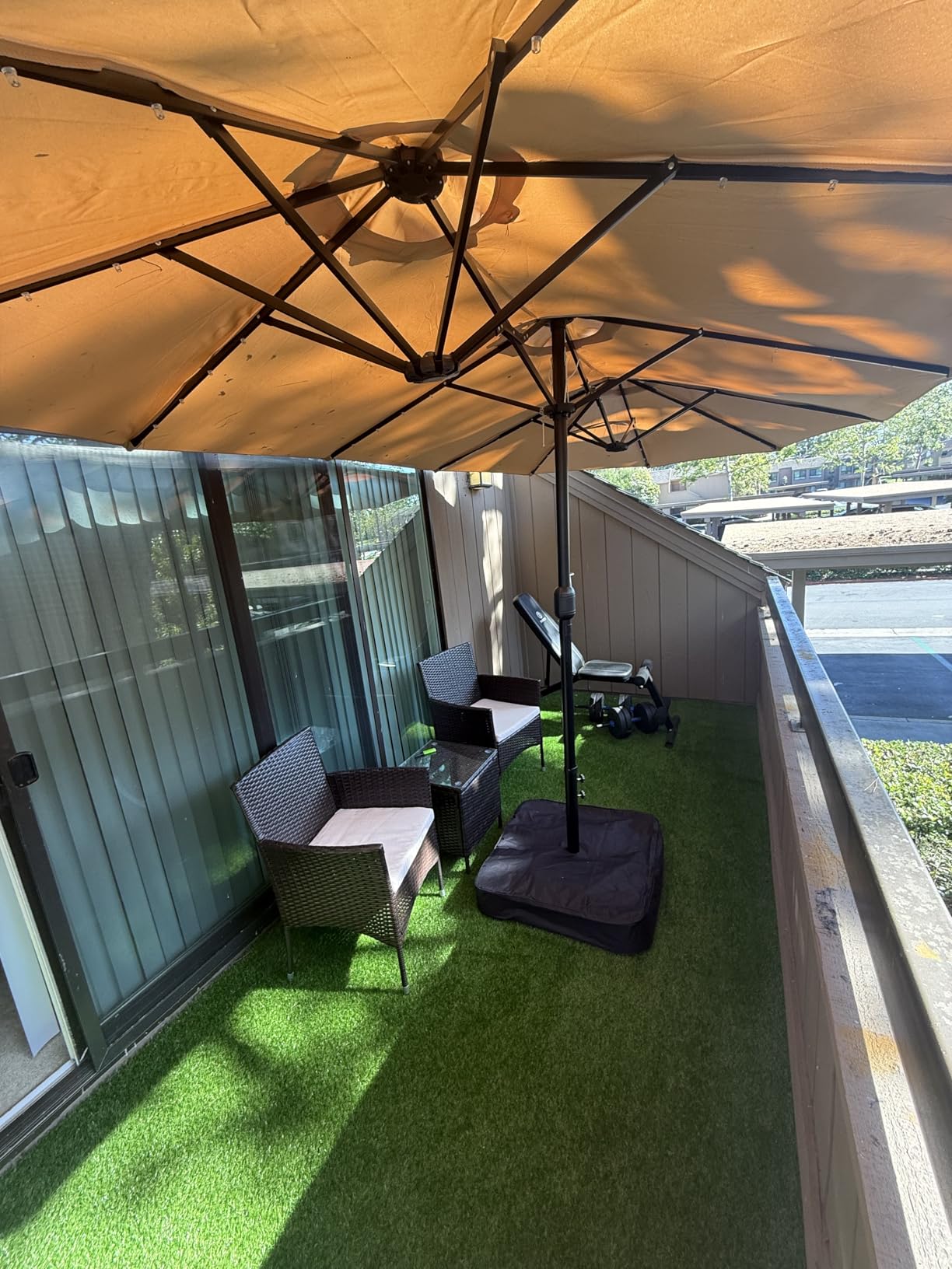 Heyroll Artificial Turf Grass Indoor Outdoor 7 ft x 15 ft, 0.8 inch Realistic Synthetic Fake Grass, Artificial Lawn Rug Dog Pets Mat, Turf Carpet for Patio Landscape Backyard, Custom Size customer photo 2