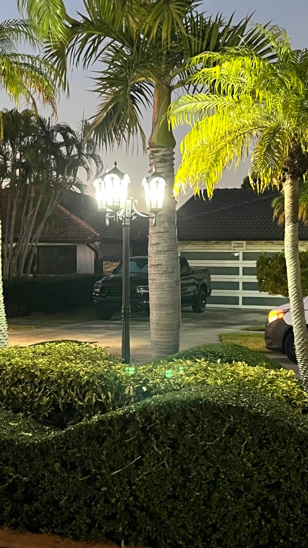 VIANIS 3-Head Outdoor Lamp Post Light Fixture, Black Outdoor Post Lights | with Dusk to Dawn Sensor, Waterproof Anti-Rust Lamp Posts Outdoor Lighting with Tempered Glass, Street Light Pole for Garden customer photo 1