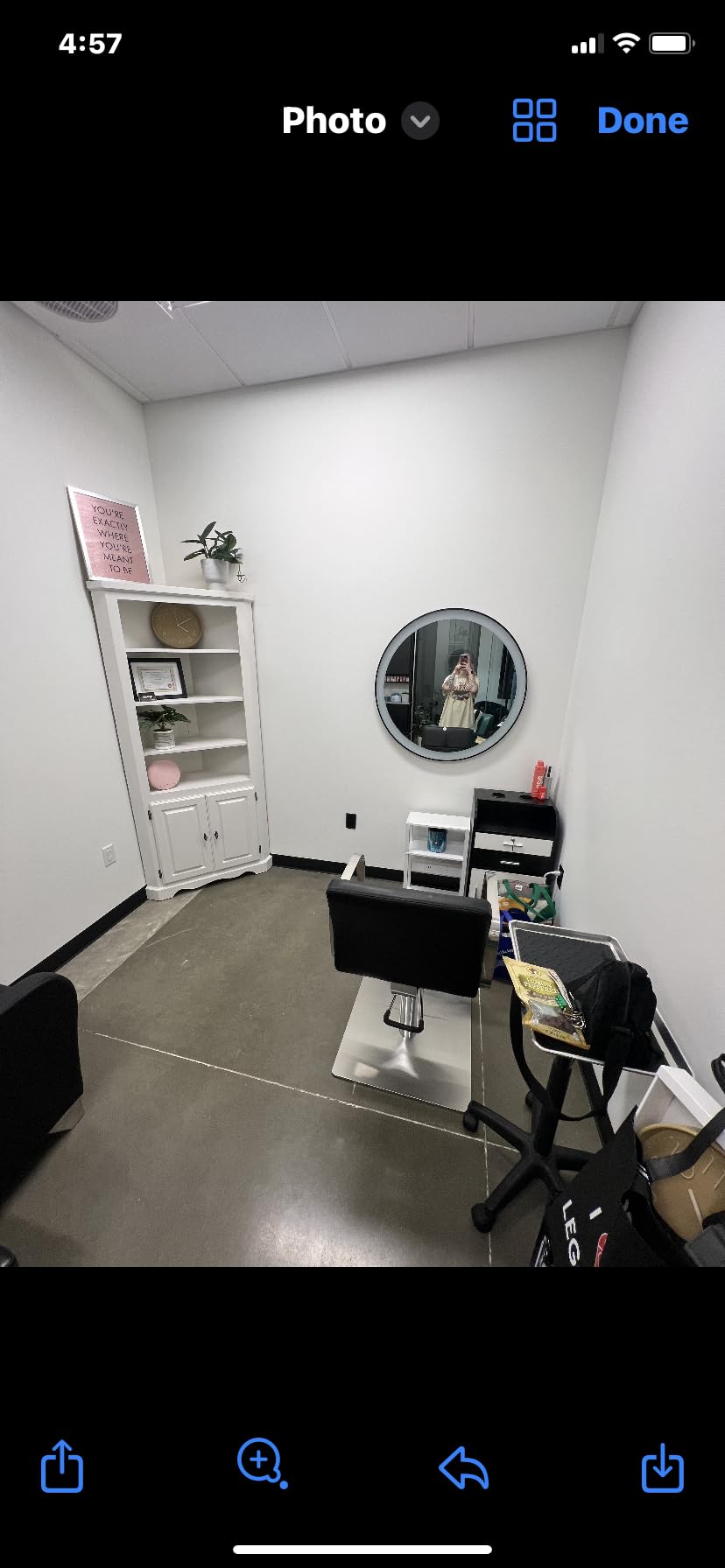 Salon Station, Trolley Cart with Wheels, Storage Cabinet, Black customer photo 1