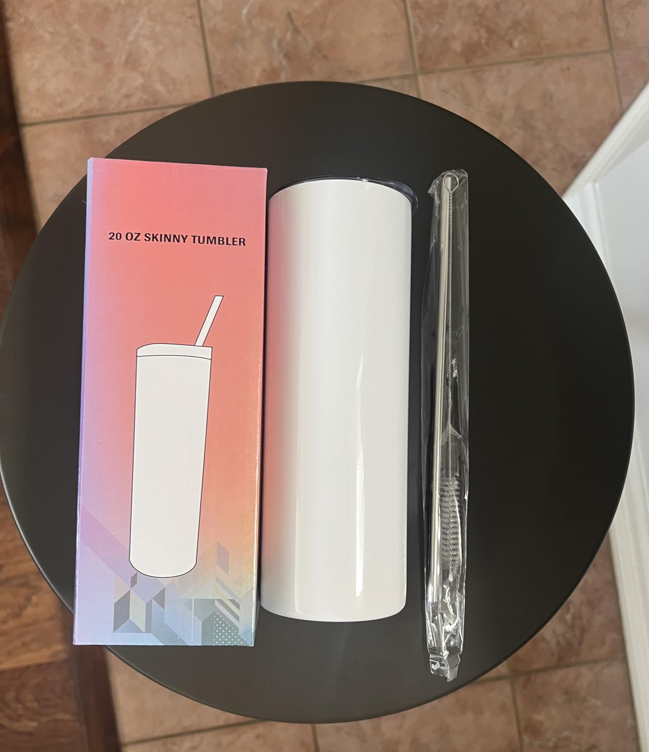 8 Pack 20 Oz Straight Skinny Tumblers, Individually Gift Boxed Stainless Steel Slim Skinny Tumbler Set Bulk, 20 Oz Insulated Slim Thin Travel Tumbler Cup for Diy, Silver customer photo 1