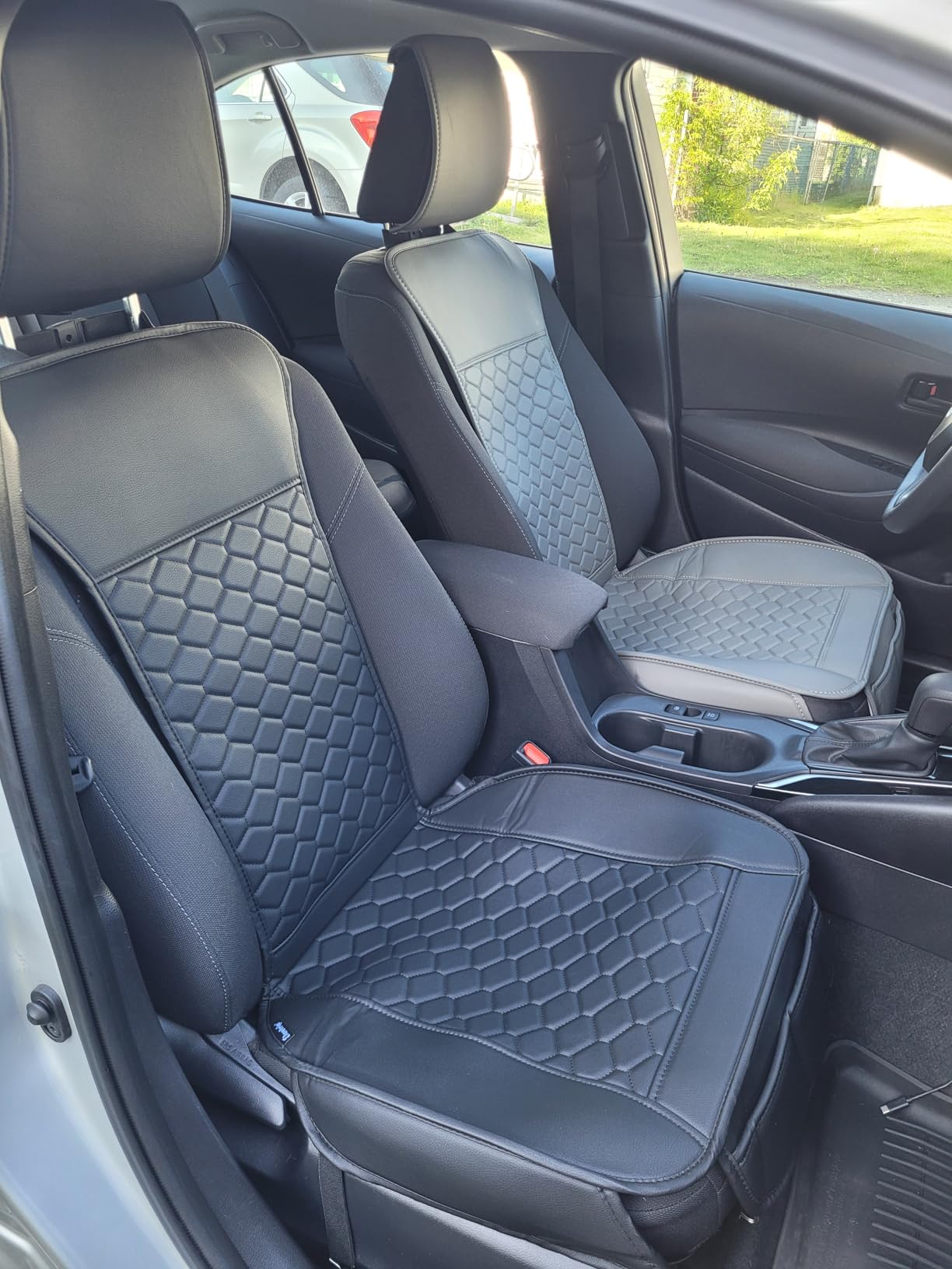 Elantrip Front Seat Covers 2PC Waterproof Faux Leather for Cars SUV Black customer photo 1