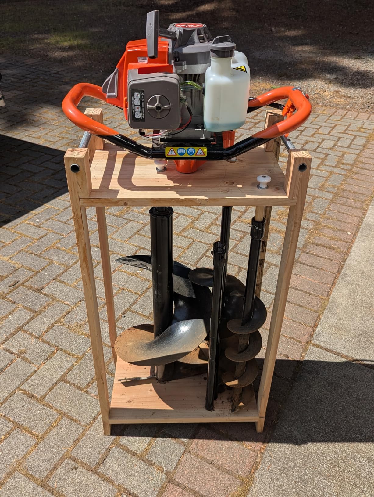 72cc Post Hole Digger 2-Stroke Petrol Gas Powered Earth Digger with 3 Auger Drill Bits (4