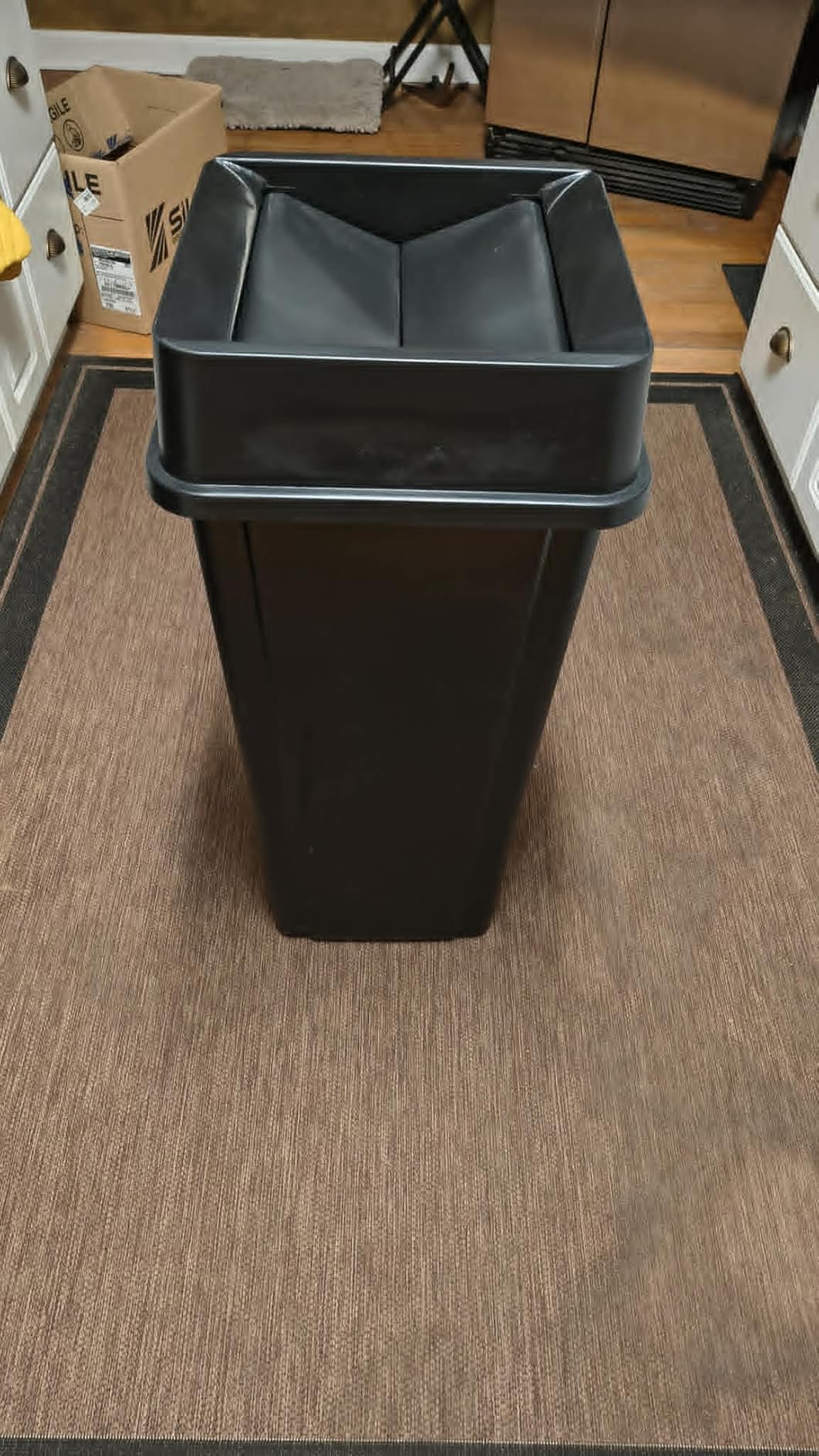 23 Gallon Black Square Commercial Trash Can with Lid customer photo 2