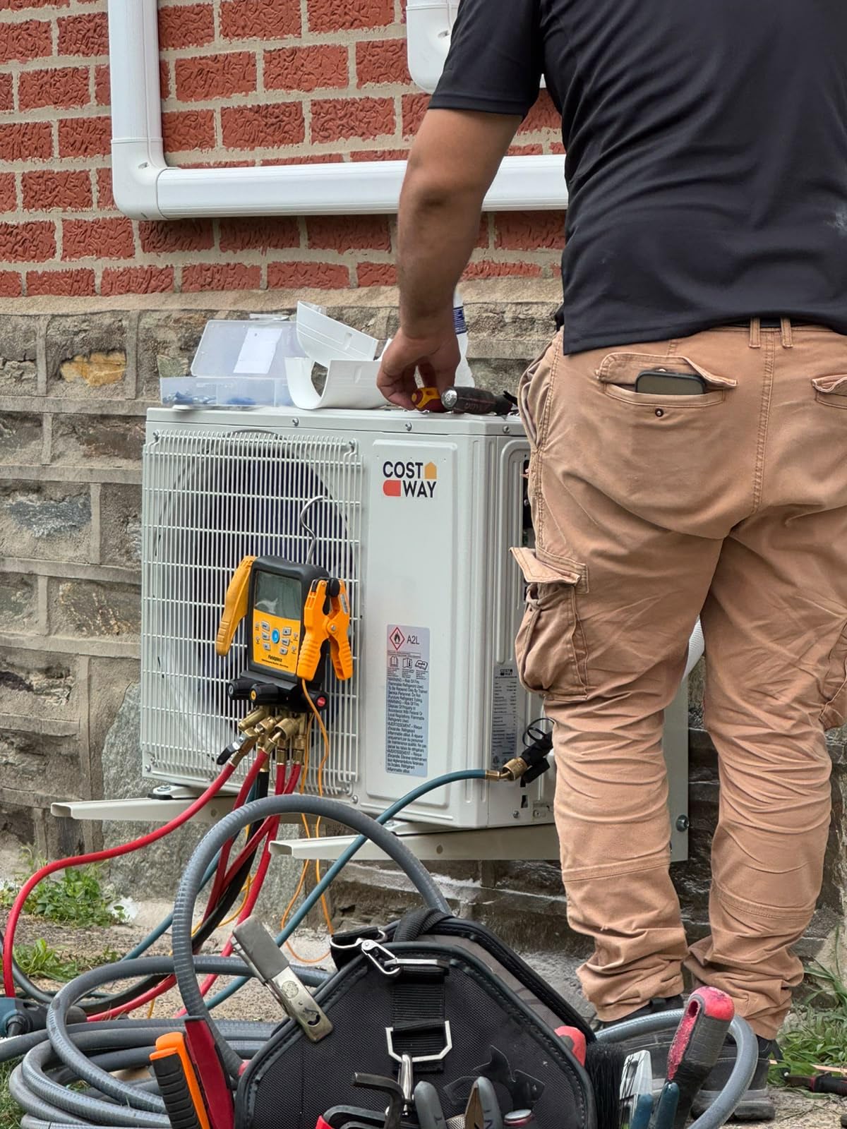 COSTWAY 12000BTU Mini Split Air Conditioner & Heater | 20 SEER2 115V Wall-Mounted Ductless AC Cools up to 750 Sq. Ft, Energy Efficient Inverter AC with Heat Pump (Blast Series) customer photo 1