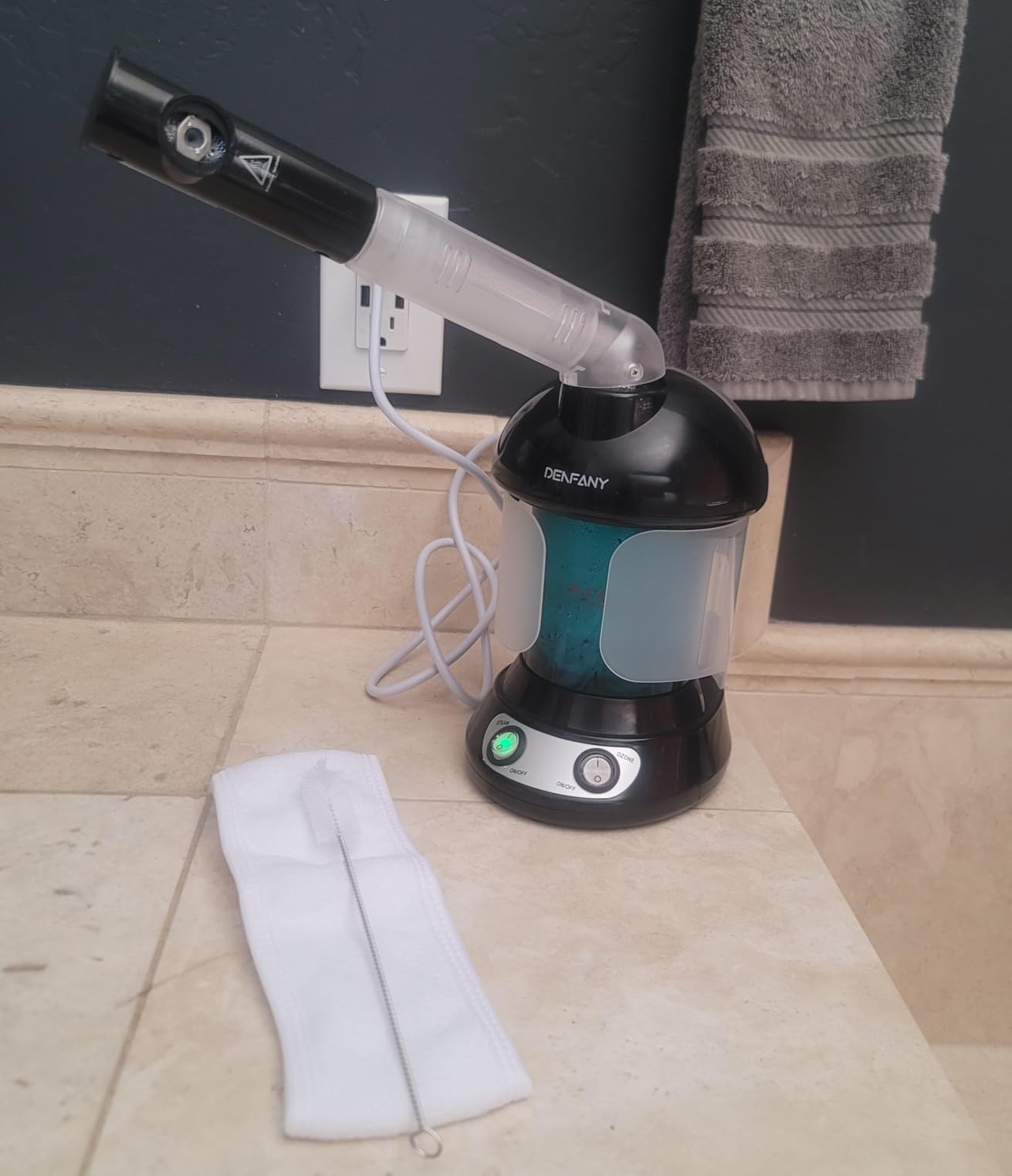 Facial Steamer - DENFANY Nano Ionic Face Steamer with Extendable 360 Rotating Arm - Portable Facial Steamer for Personal Care at Home or Salo (Black) customer photo 1