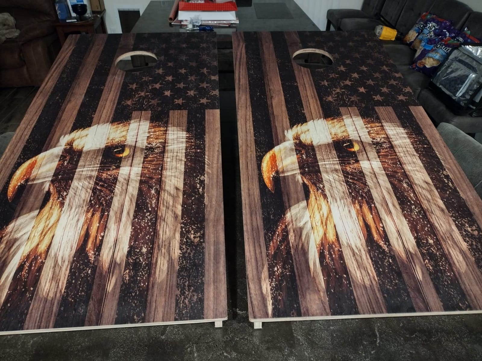 PRO Cornhole Boards, Impact Brace & Handle Cornhole Boards - 10+ Designs Cornhole Set - Handmade in USA, Tournament 2x4 Regulation Premium Baltic Birch Boards for Bean Bag Toss, and Tournaments customer photo 1