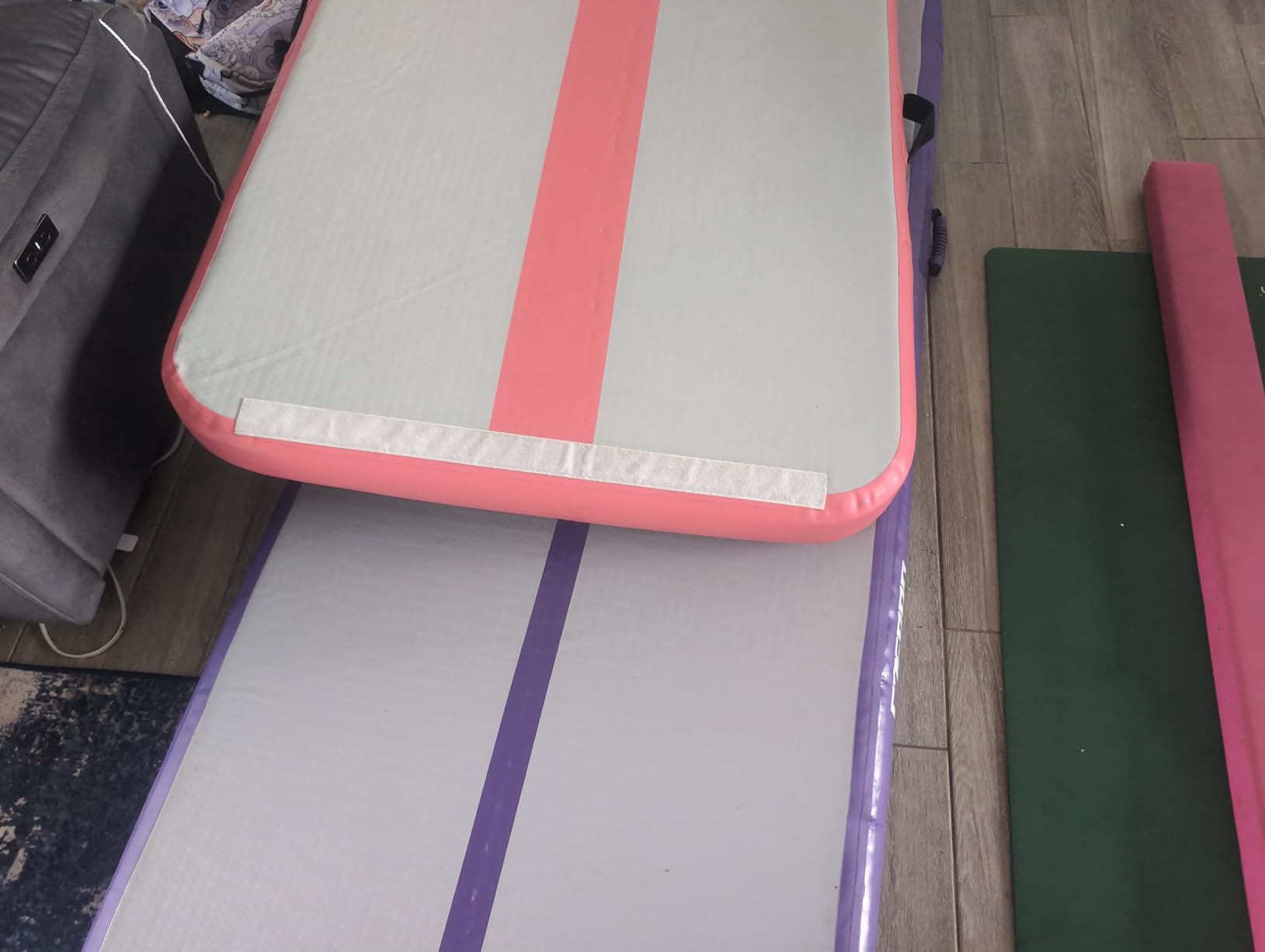 Air Mat Tumble Track, Gymnastics Mats Tumbling Track with Electric Air Pump for Home Use Cheerleading Training Kids Gym Yoga customer photo 2