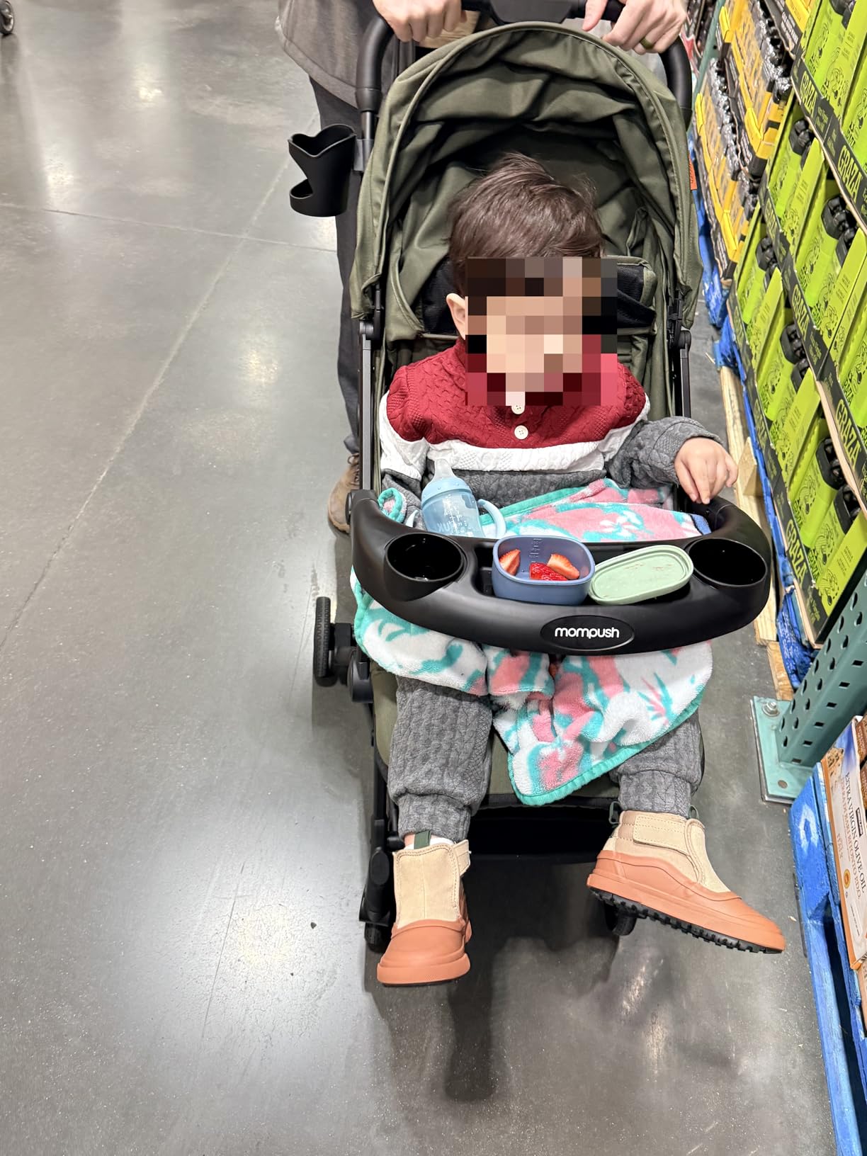 Mompush Lithe V2 Lightweight Travel Stroller Snack Tray Included, Khaki customer photo 1