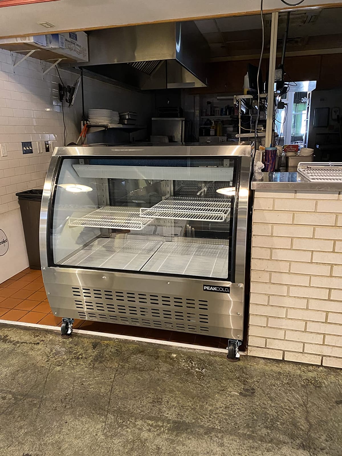 PEAKCOLD Small Curved Glass Deli Case - 36