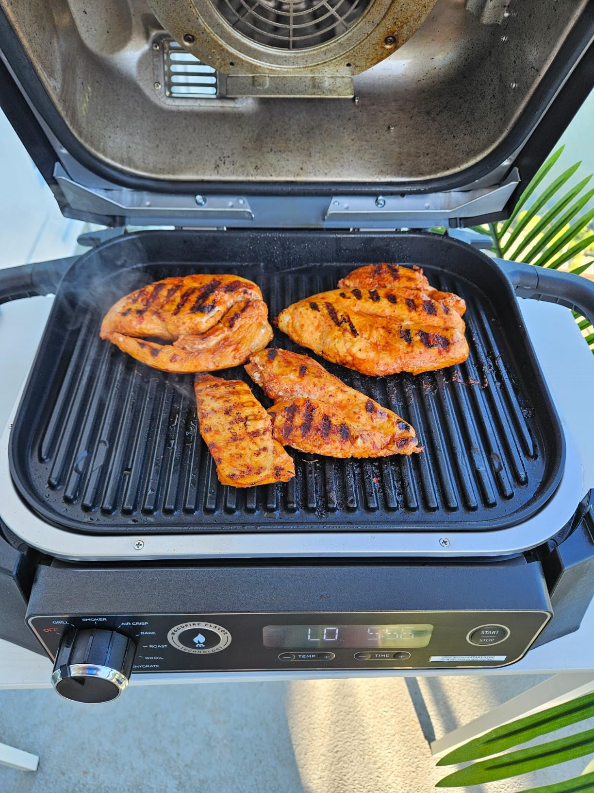 Ninja Woodfire Outdoor Grill & Smoker, 7-in-1, Air Fryer, Broil, Grey OG701 | Ninja Woodfire 7-in-1 Grill & Smoker uses wood pellets & electric power to grill steaks, smoke brisket, or air fry wings customer photo 1