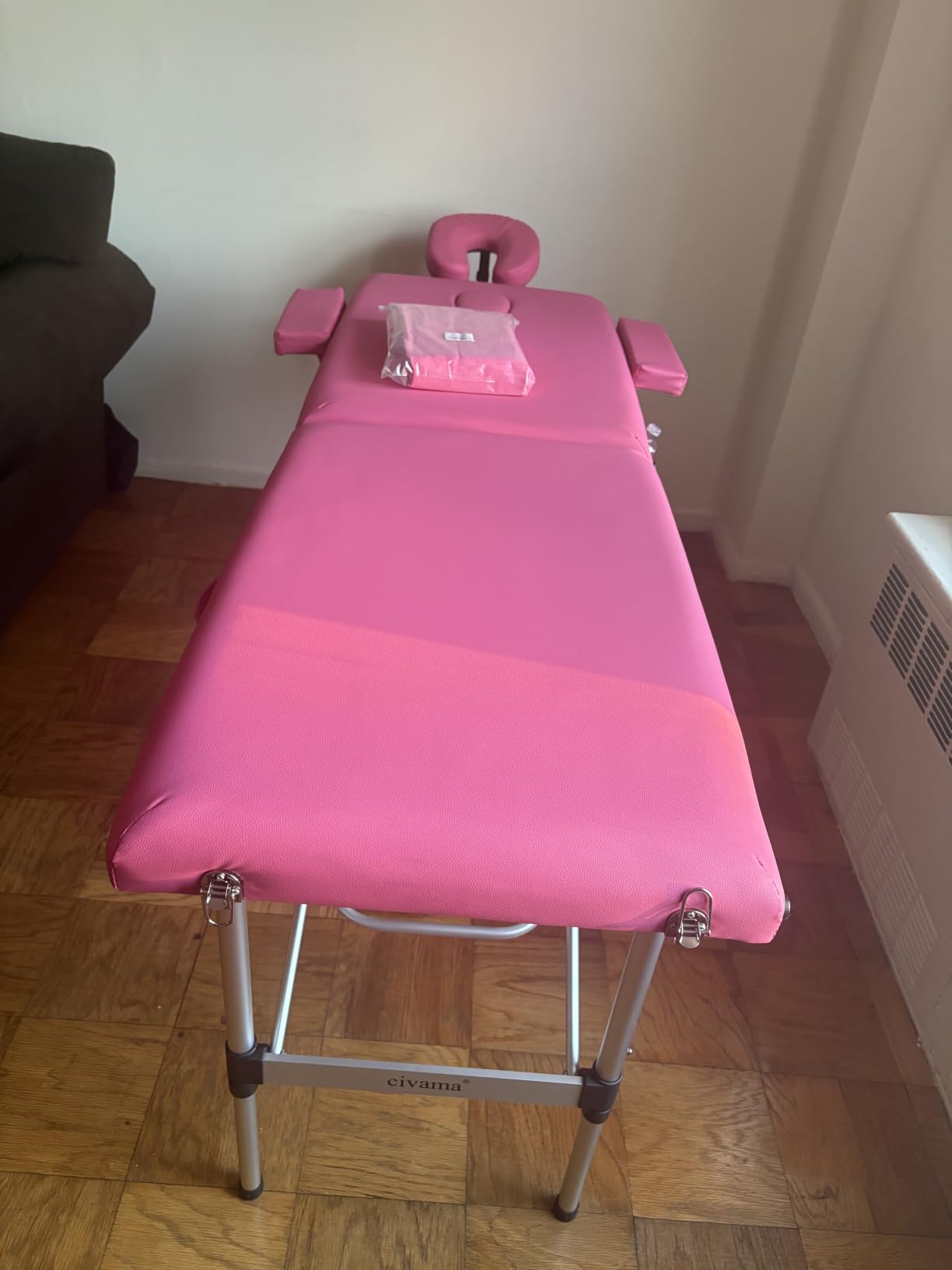 Portable Massage Table, Lightweight Wood Frame with Carry Handle, Black | Includes Oil Pocket, Face Cradle, Height Adjustable & Compact for Tattoo, Facial Care, Spa Treatments & Lash Extension customer photo 1