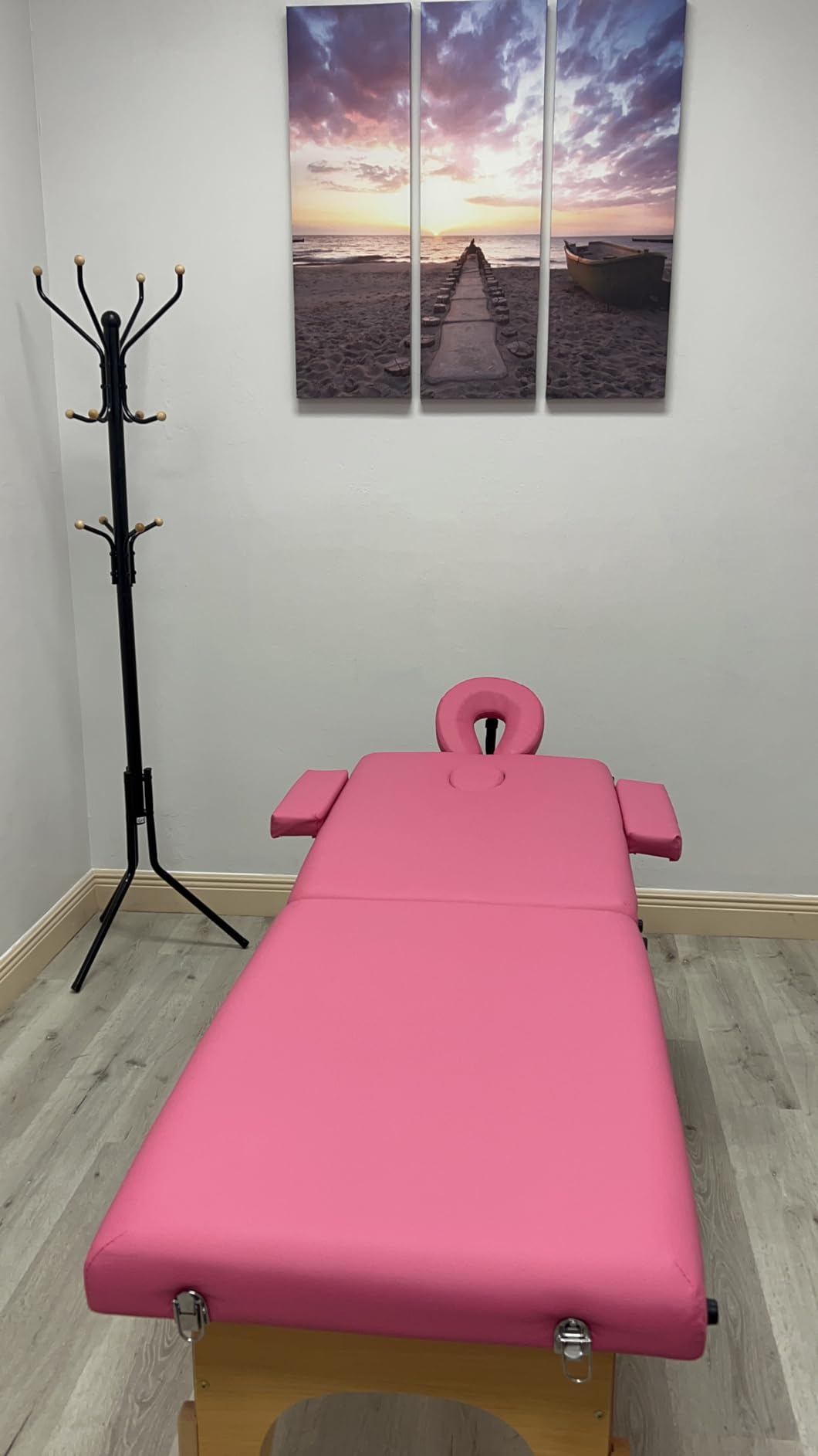 Portable Massage Table, Lightweight Wood Frame with Carry Handle, Black | Includes Oil Pocket, Face Cradle, Height Adjustable & Compact for Tattoo, Facial Care, Spa Treatments & Lash Extension customer photo 2